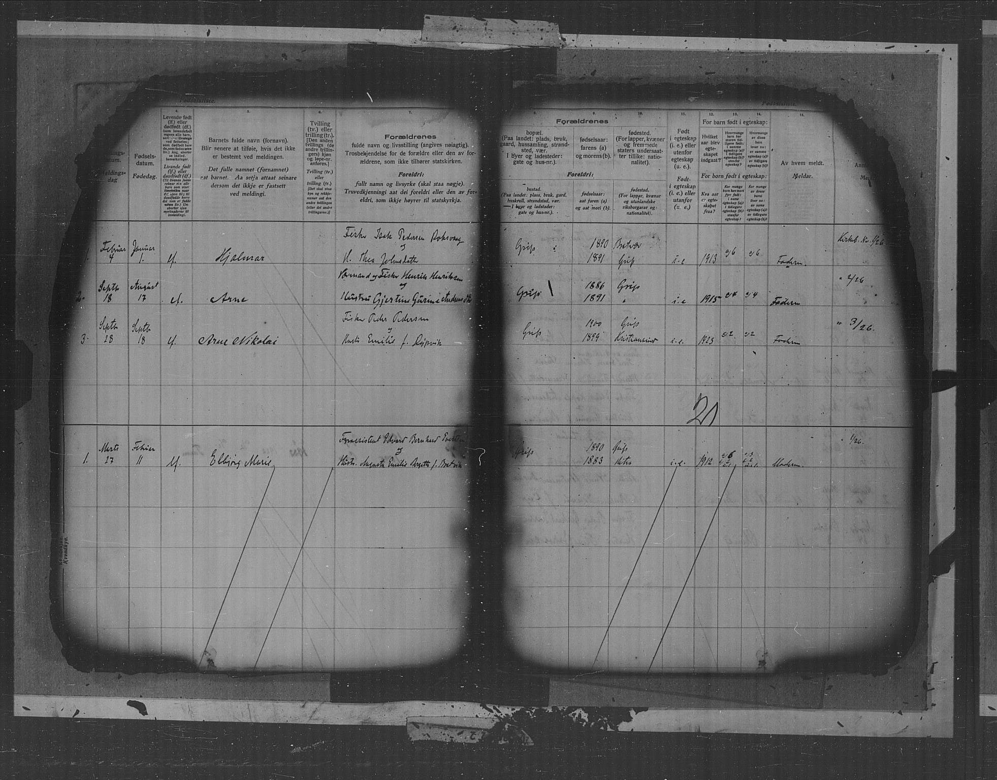 Kristiansund sokneprestkontor, SAT/A-1068/1/II/II4: Birth register no. 38, 1916-1950, p. 21