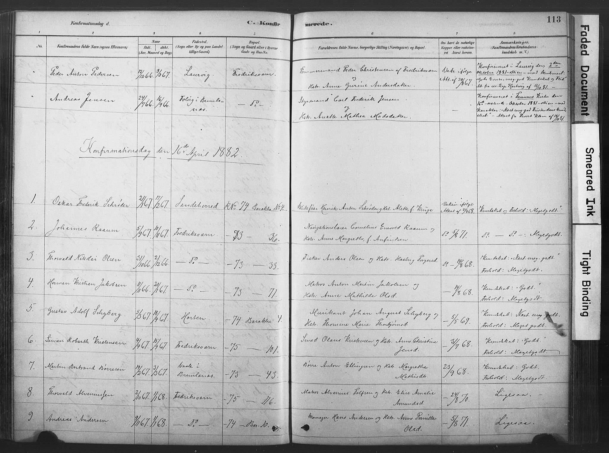 Stavern kirkebøker, SAKO/A-318/F/Fa/L0008: Parish register (official) no. 8, 1878-1905, p. 113