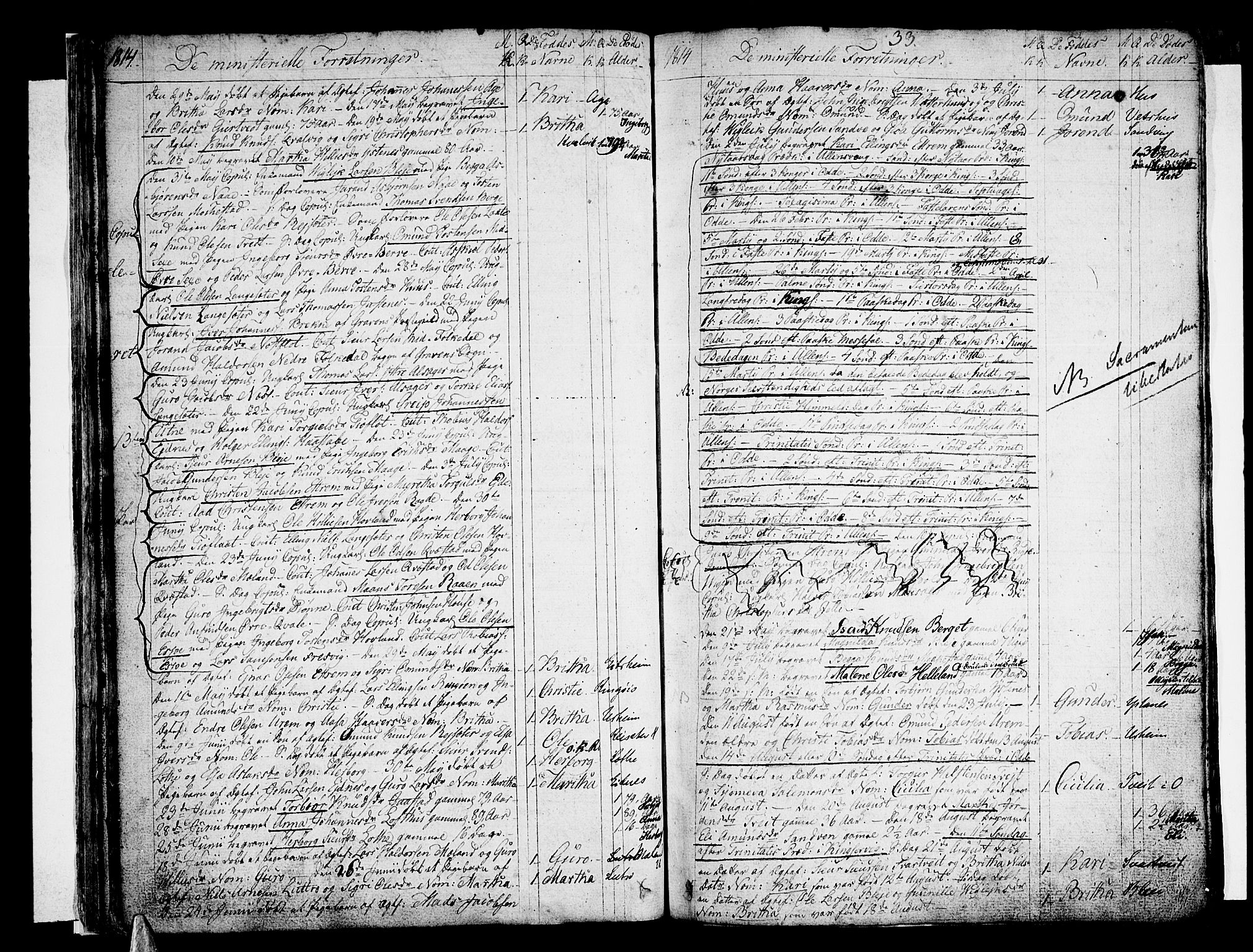 Ullensvang sokneprestembete, AV/SAB-A-78701/H/Haa: Parish register (official) no. A 8, 1804-1835, p. 33