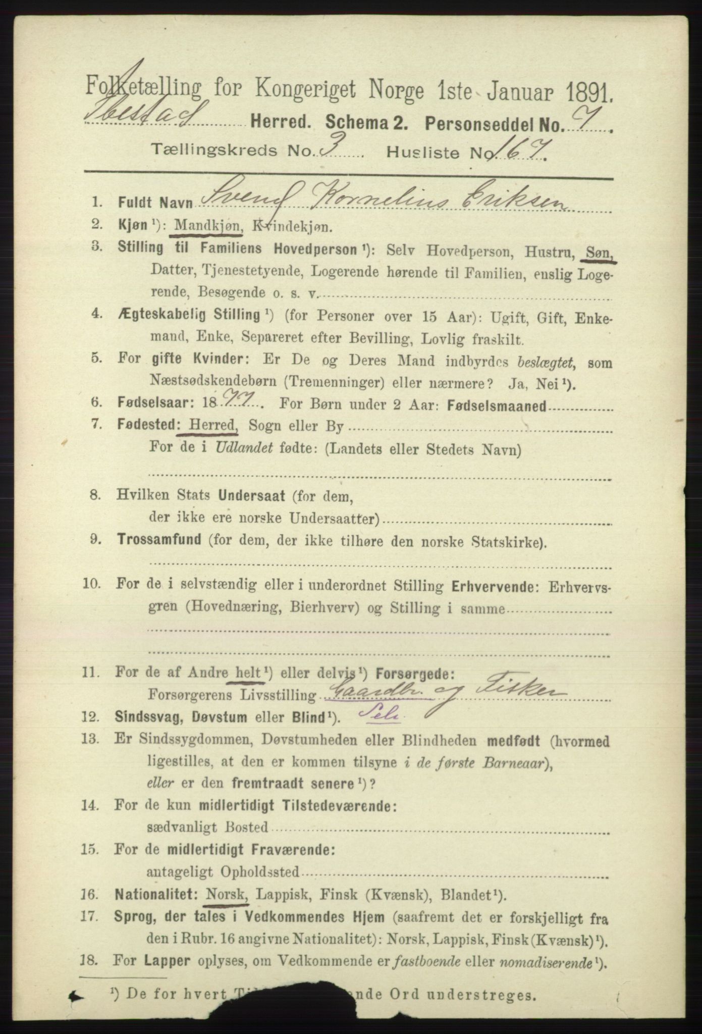 RA, 1891 census for 1917 Ibestad, 1891, p. 2837