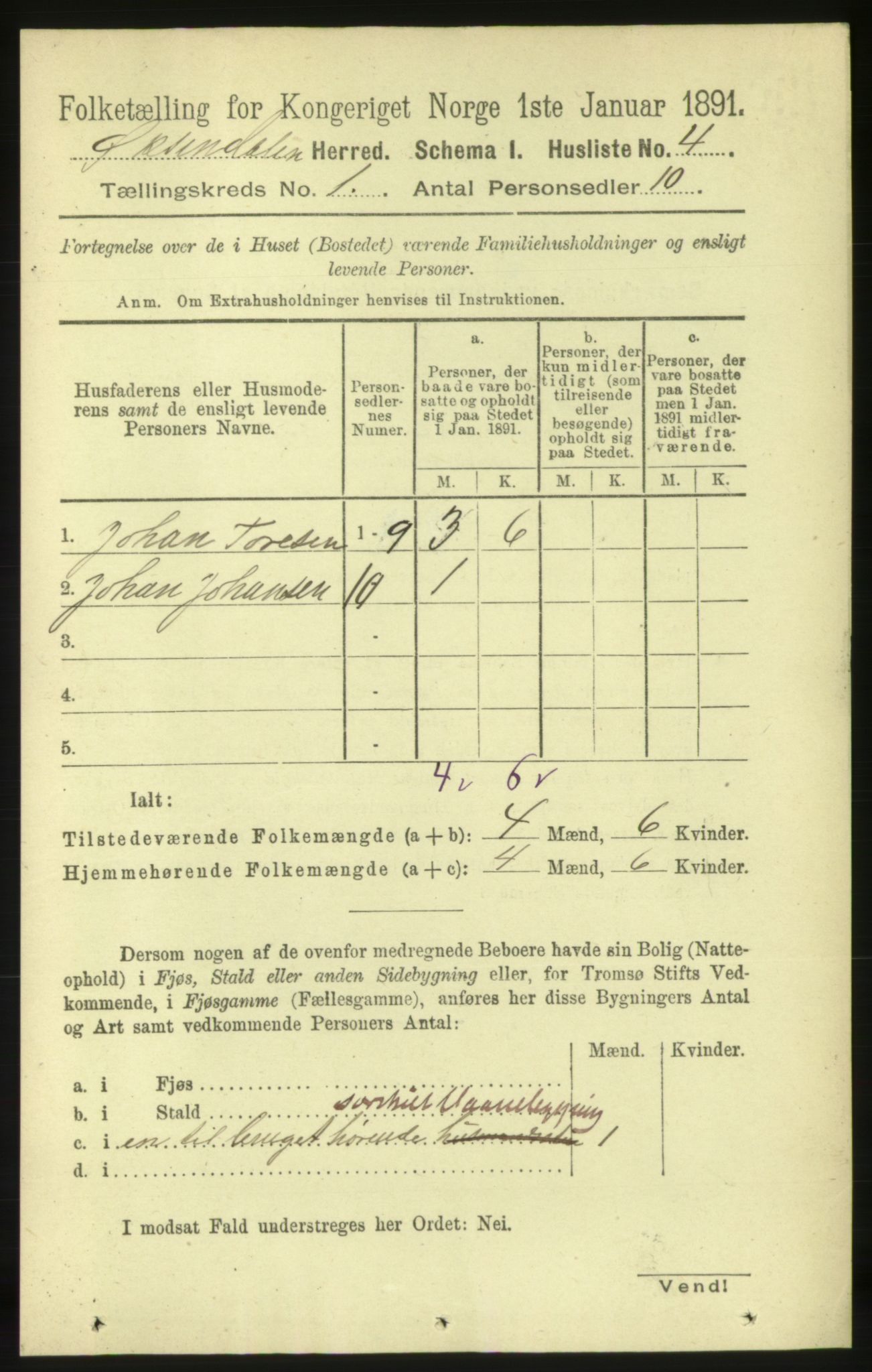 RA, 1891 census for 1561 Øksendal, 1891, p. 21