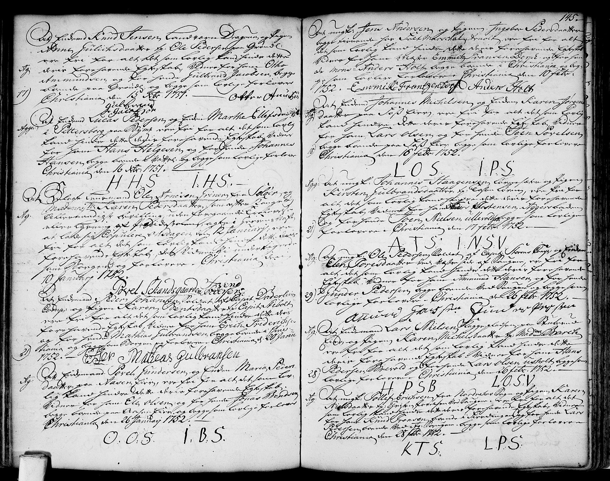 Aker prestekontor kirkebøker, AV/SAO-A-10861/L/L0002: Best man's statements no. 2, 1734-1773, p. 145
