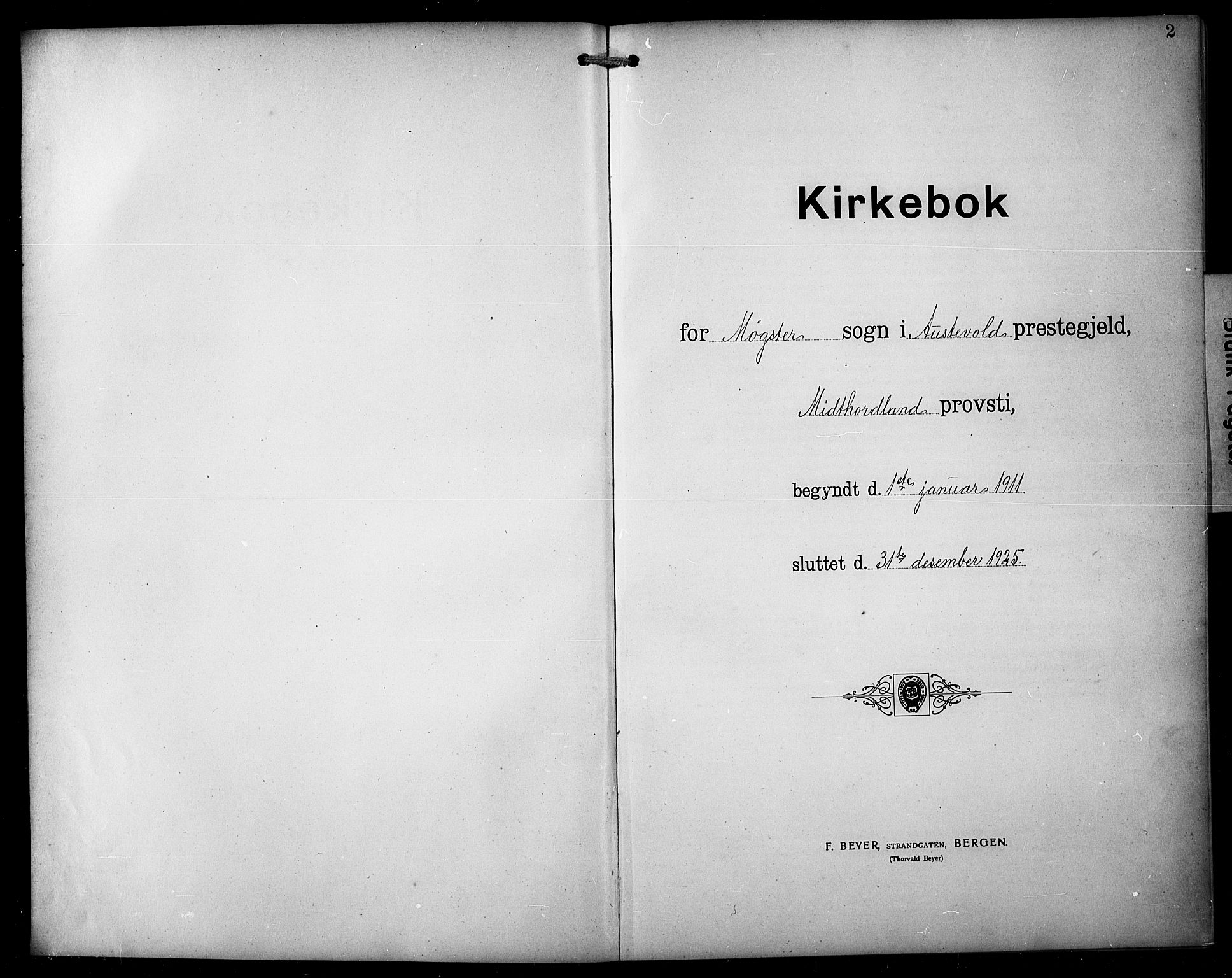 Austevoll Sokneprestembete, SAB/A-74201/H/Hab: Parish register (copy) no. B 6, 1911-1925, p. 2