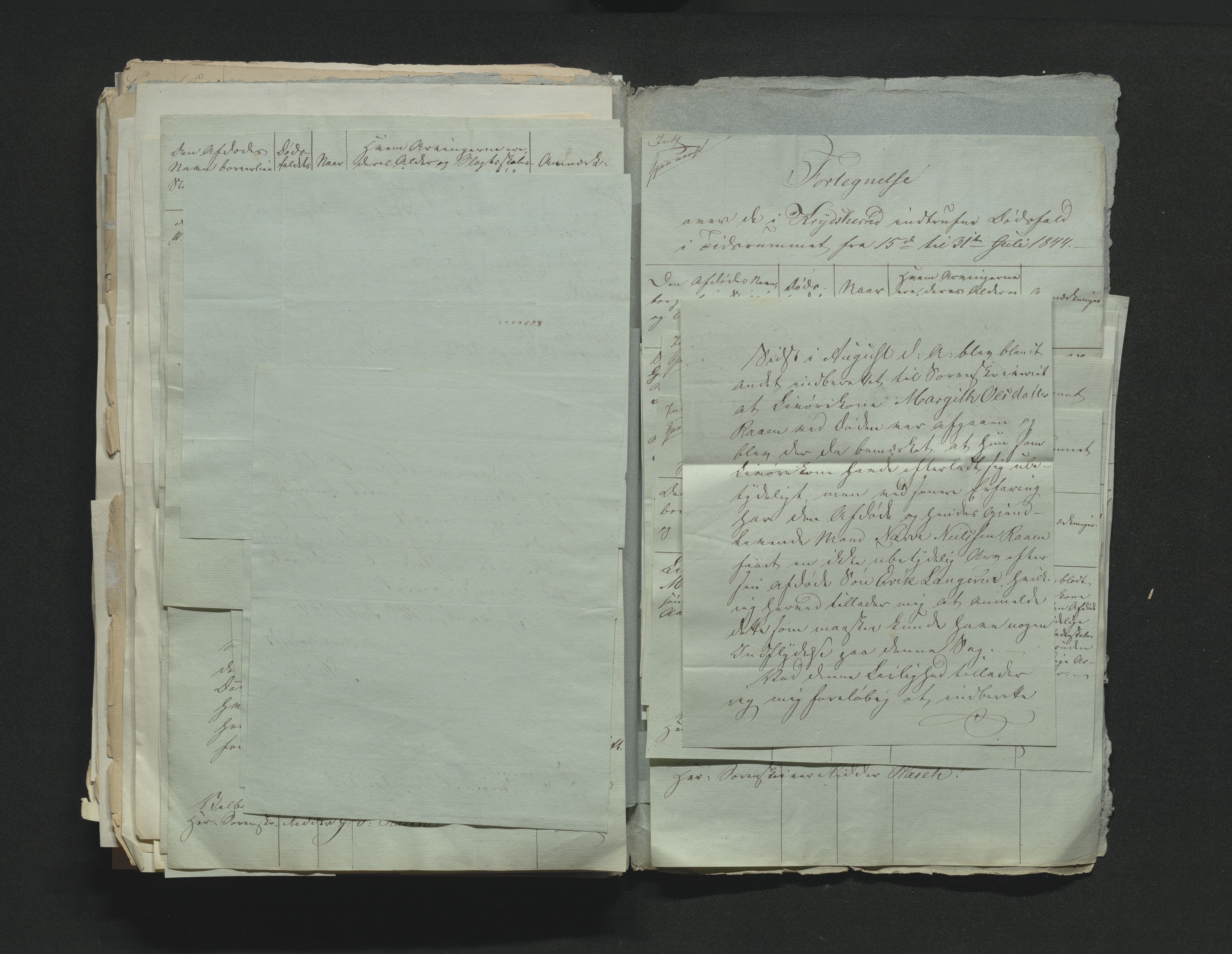 Eiker, Modum og Sigdal sorenskriveri, AV/SAKO-A-123/H/Ha/Hab/L0006: Dødsfallsmeldinger, 1841-1845