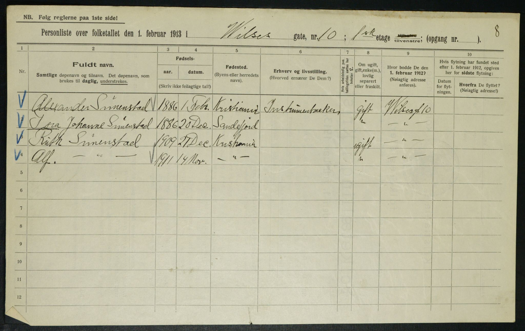 OBA, Municipal Census 1913 for Kristiania, 1913, p. 128389