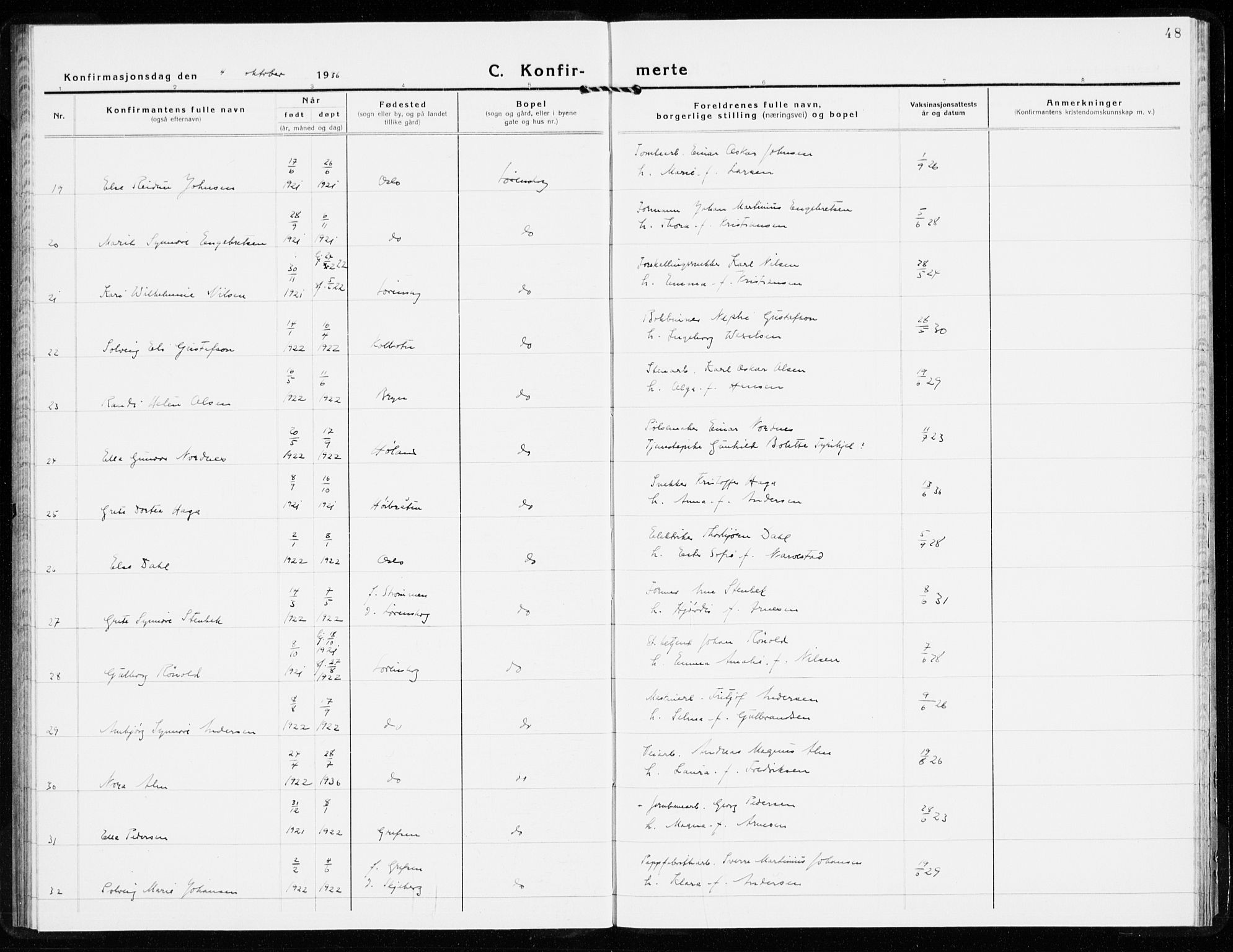 Skedsmo prestekontor Kirkebøker, AV/SAO-A-10033a/F/Fb/L0004: Parish register (official) no. II 4, 1931-1943, p. 48