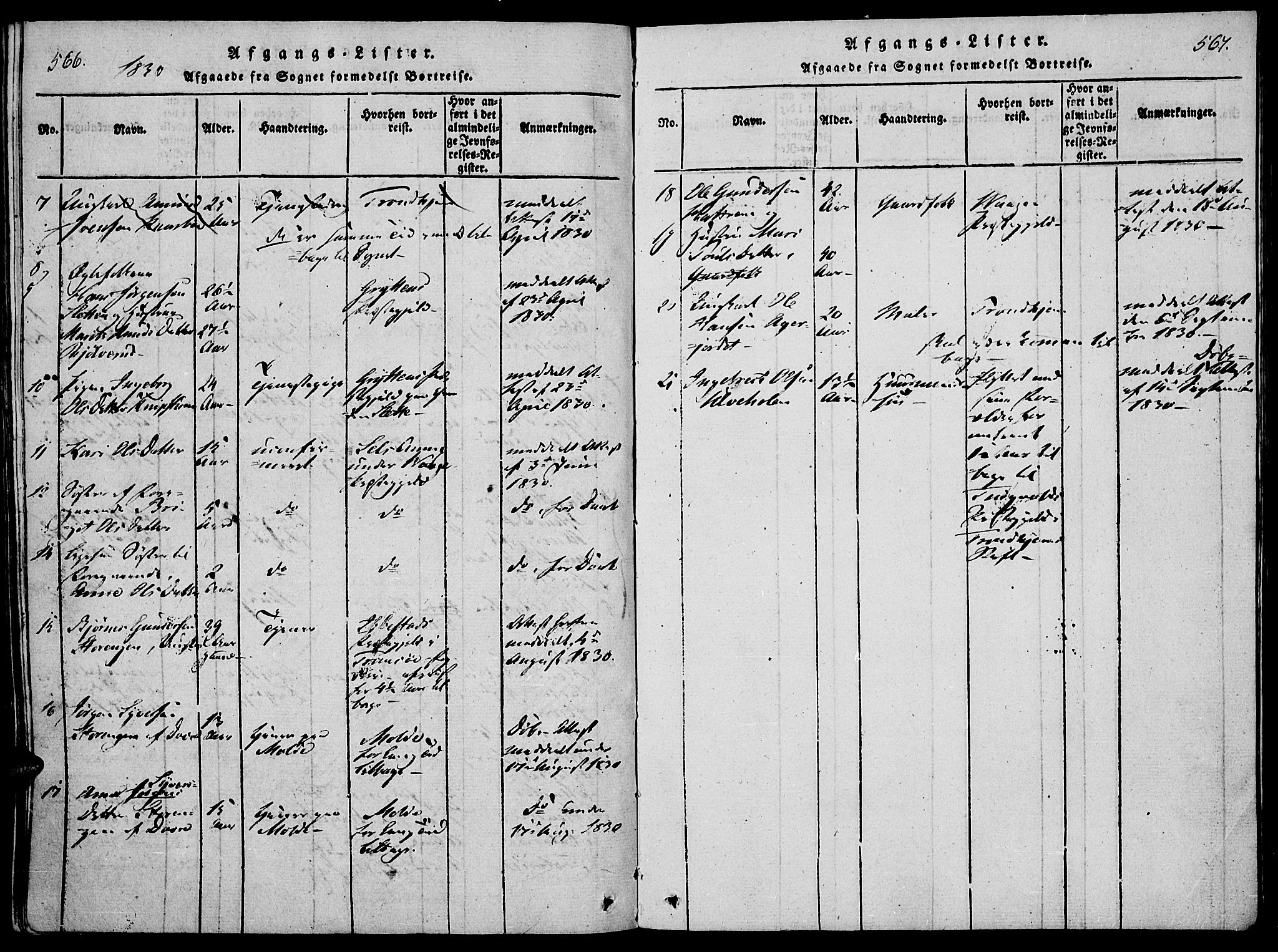 Lesja prestekontor, SAH/PREST-068/H/Ha/Haa/L0004: Parish register (official) no. 4, 1820-1829, p. 566-567