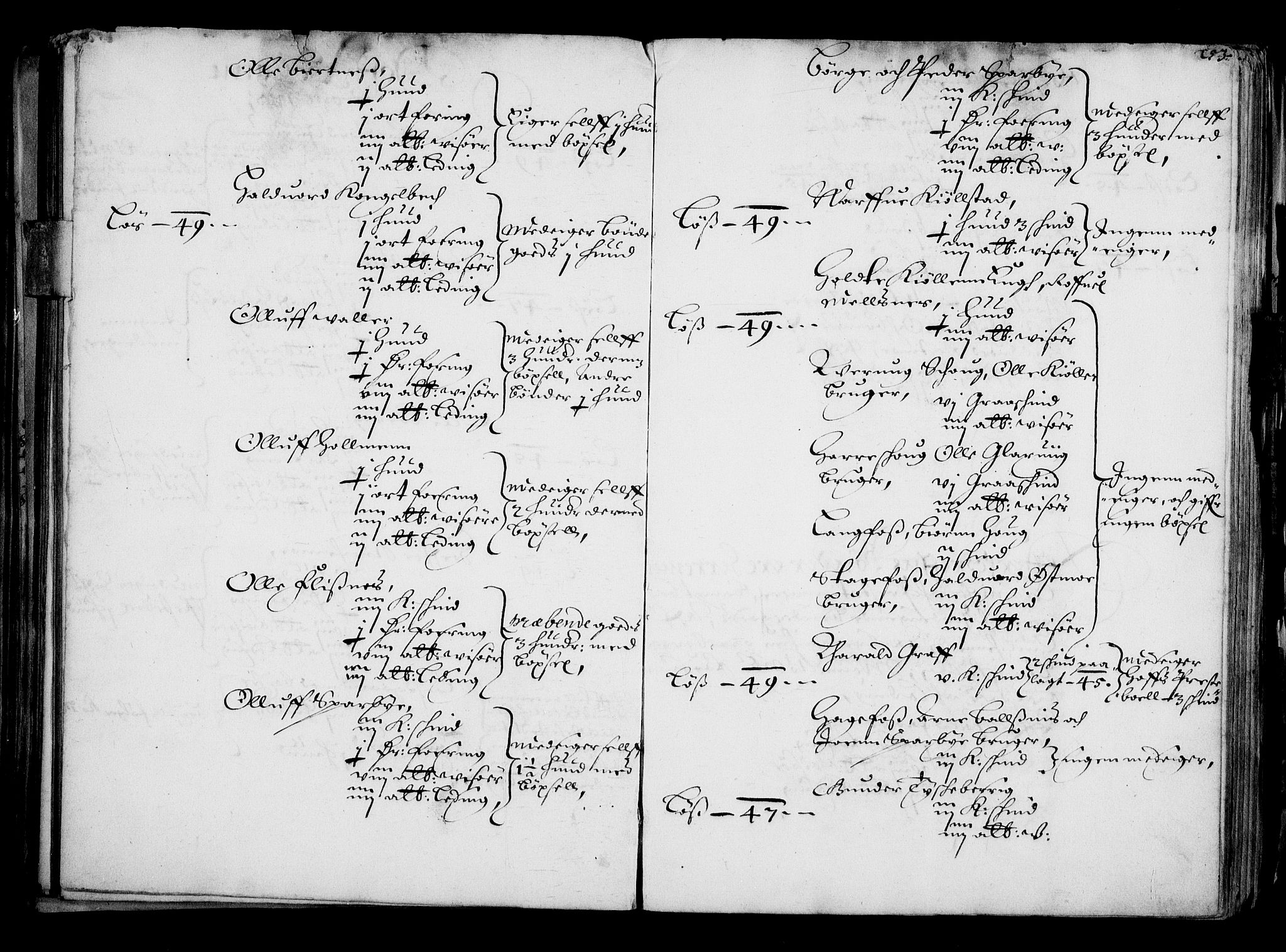 Rentekammeret inntil 1814, Realistisk ordnet avdeling, AV/RA-EA-4070/N/Na/L0001: [XI f]: Akershus stifts jordebok, 1652, p. 252b-253a