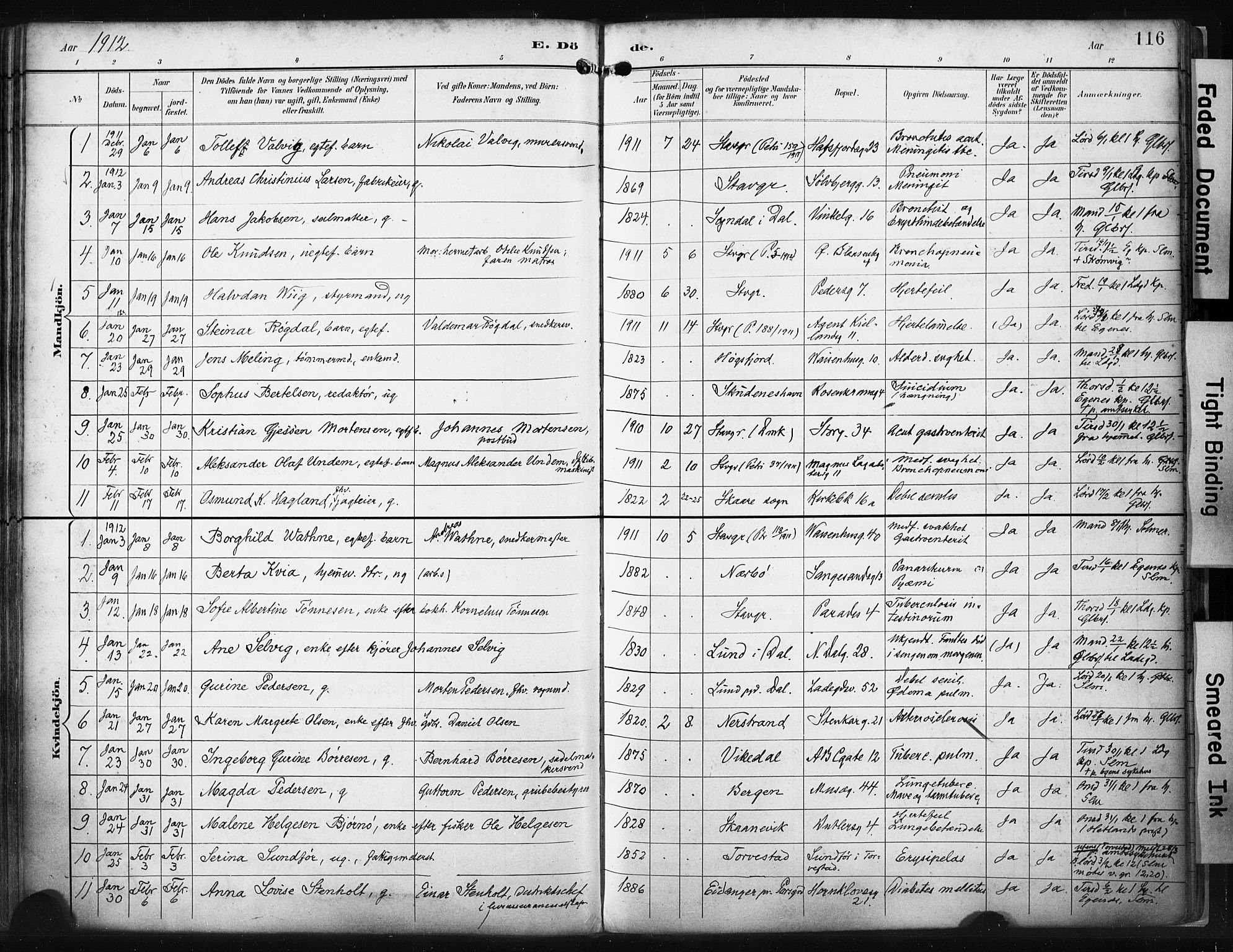 St. Petri sokneprestkontor, AV/SAST-A-101813/001/30/30BA/L0022: Parish register (official) no. A 22, 1895-1919, p. 116