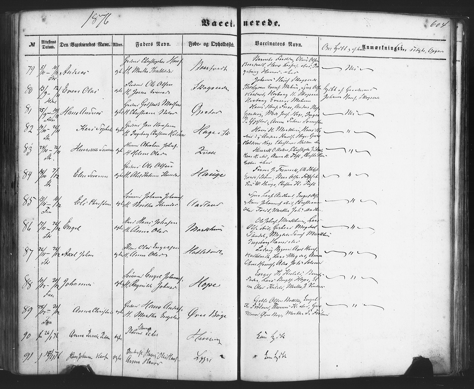 Fusa sokneprestembete, SAB/A-75401/H/Haa: Parish register (official) no. A 1II, 1855-1879, p. 604