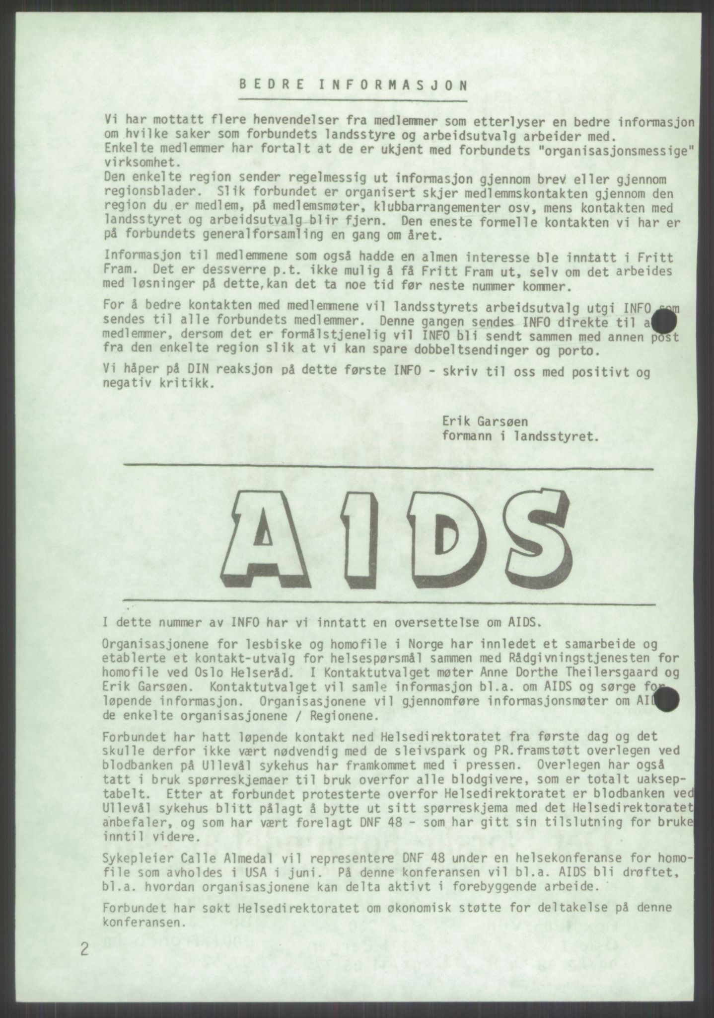 Det Norske Forbundet av 1948/Landsforeningen for Lesbisk og Homofil Frigjøring, AV/RA-PA-1216/D/Db/L0001: Aids, 1983-1987, p. 106