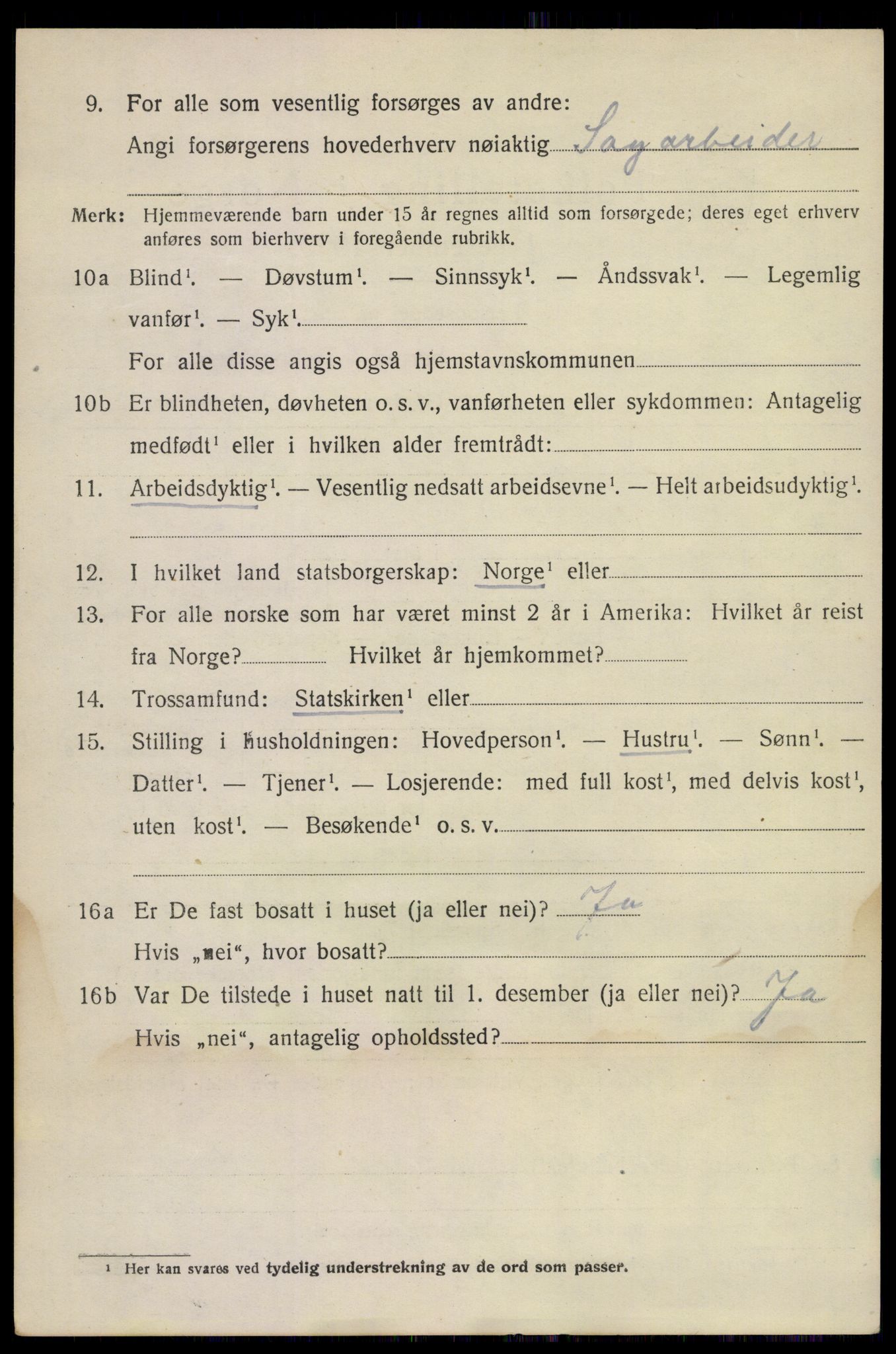 SAKO, 1920 census for Sandeherred, 1920, p. 6661