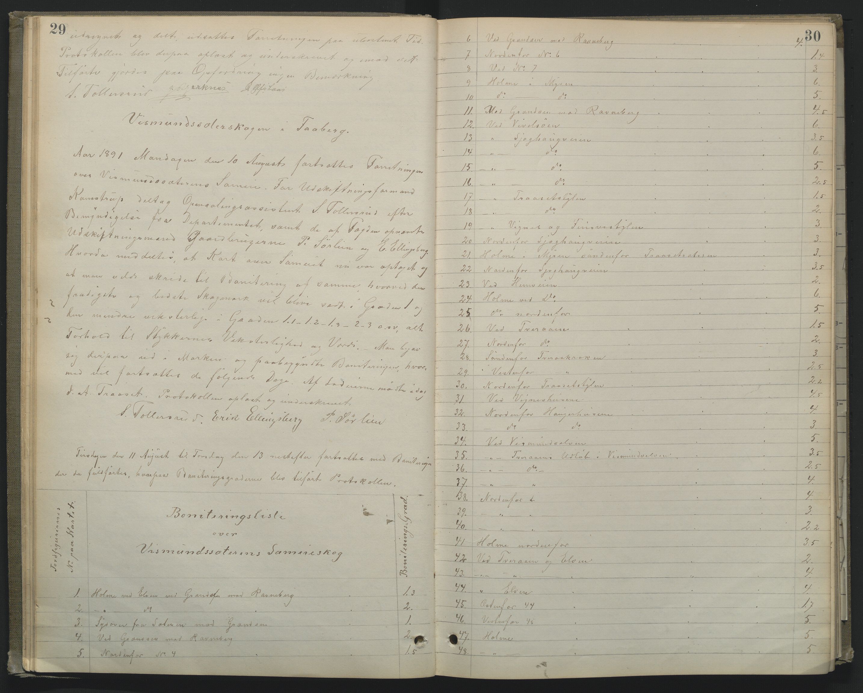 Utskiftningsformannen i Oppland fylke, AV/SAH-JORDSKIFTEO-001/G/Ga/L0001/0001: Rettsbøker / Rettsbok - protokoll nr. 1, 1889-1901, p. 29-30