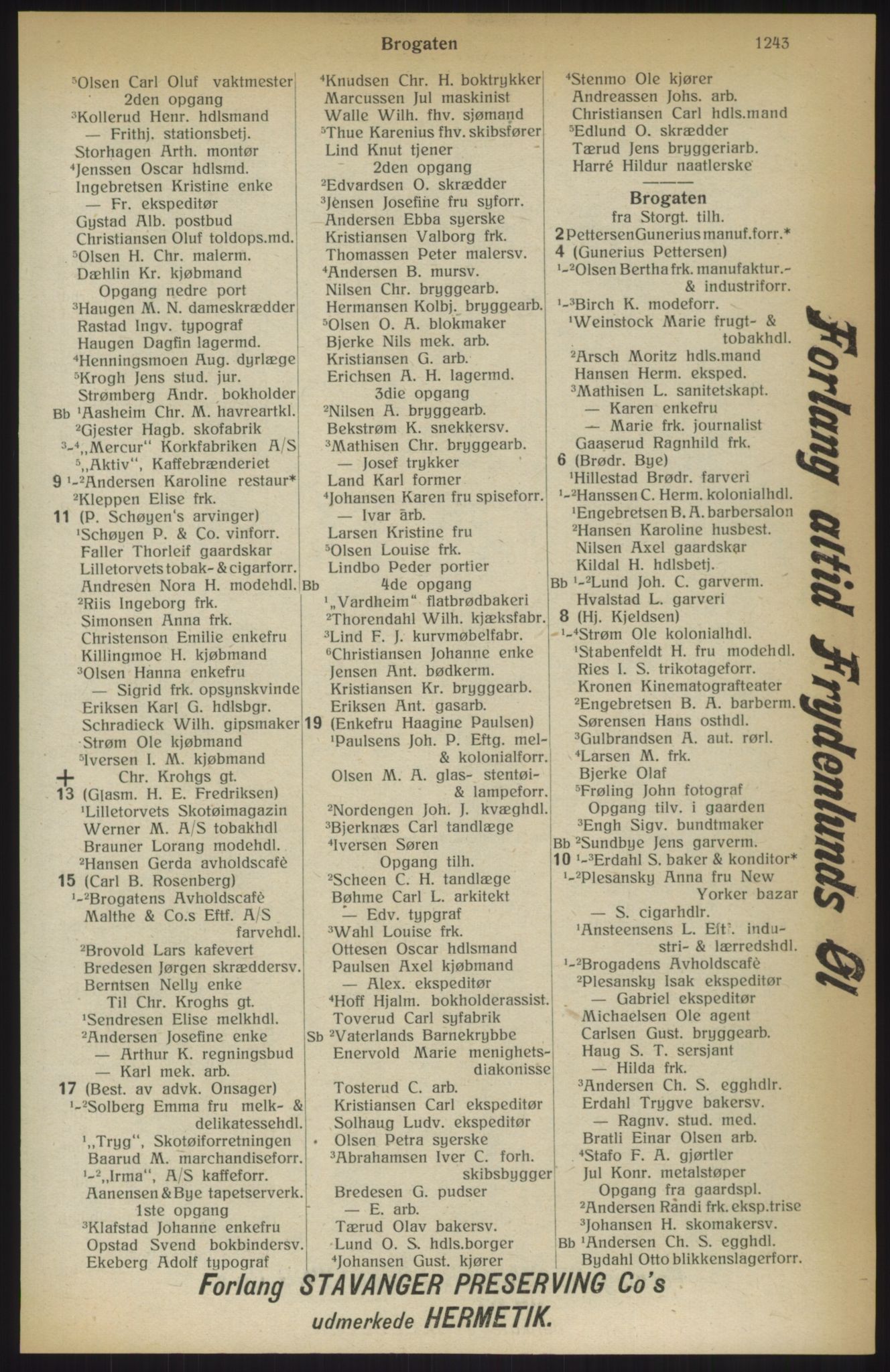 Kristiania/Oslo adressebok, PUBL/-, 1914, p. 1243