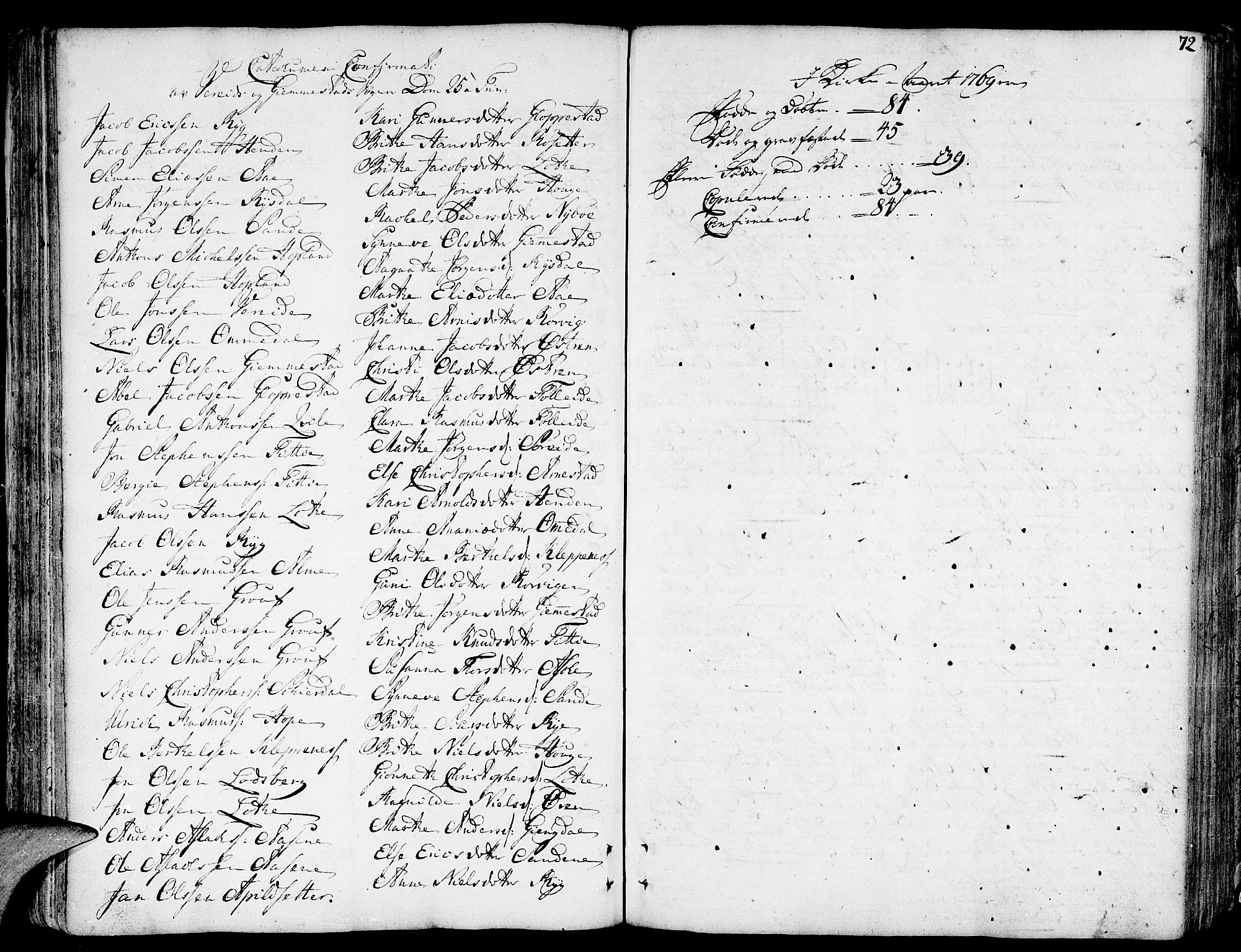 Gloppen sokneprestembete, AV/SAB-A-80101/H/Haa/Haaa/L0004: Parish register (official) no. A 4, 1758-1784, p. 72