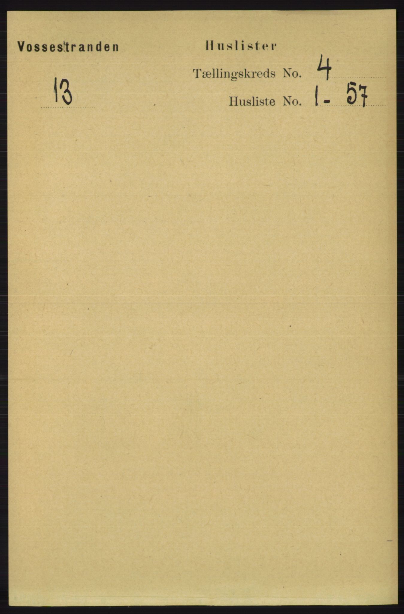 RA, 1891 census for 1236 Vossestrand, 1891, p. 1466