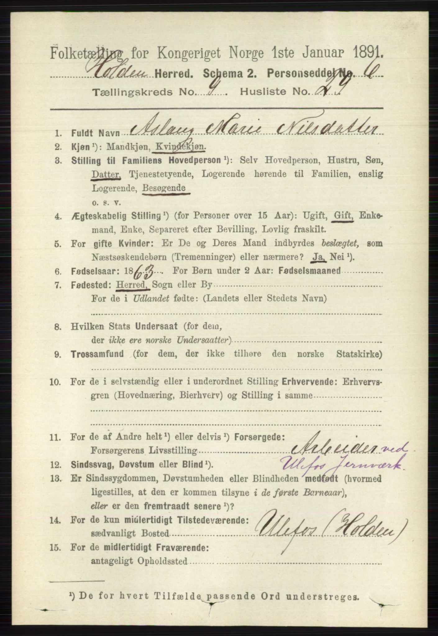 RA, 1891 census for 0819 Holla, 1891, p. 4226