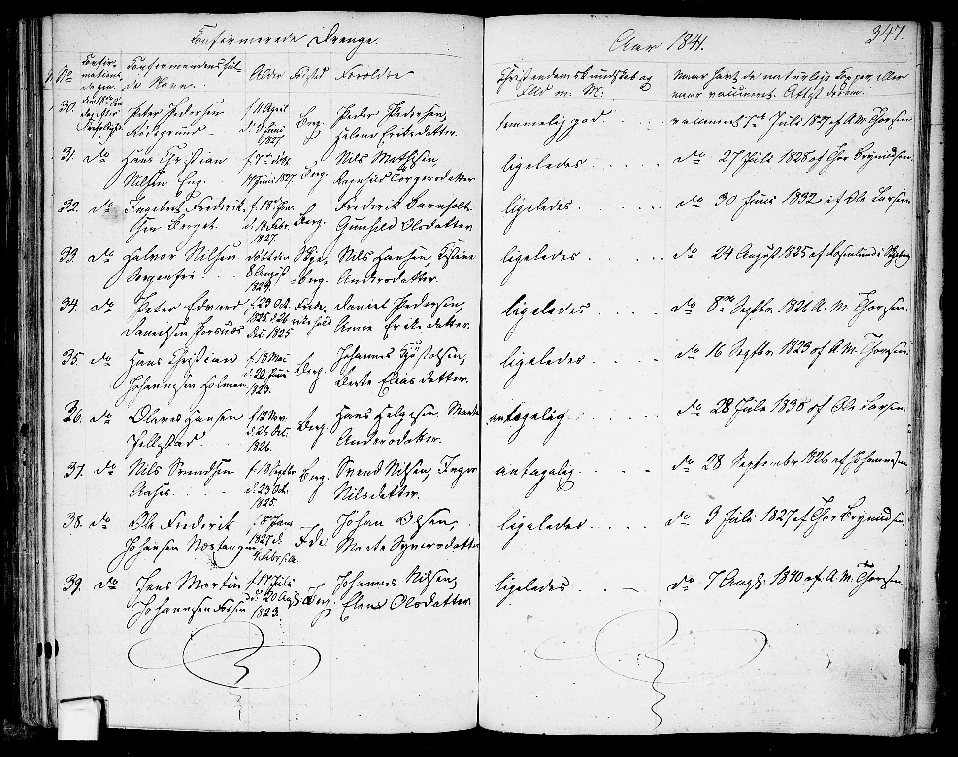 Berg prestekontor Kirkebøker, AV/SAO-A-10902/F/Fa/L0003: Parish register (official) no. I 3, 1832-1842, p. 347