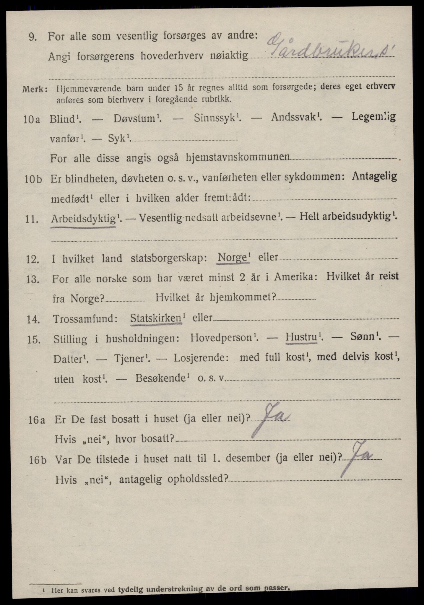 SAT, 1920 census for Borgund, 1920, p. 17709