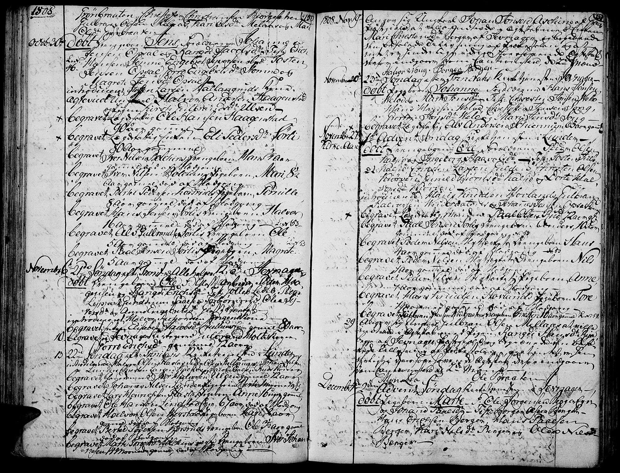 Jevnaker prestekontor, AV/SAH-PREST-116/H/Ha/Haa/L0004: Parish register (official) no. 4, 1800-1861, p. 150-151