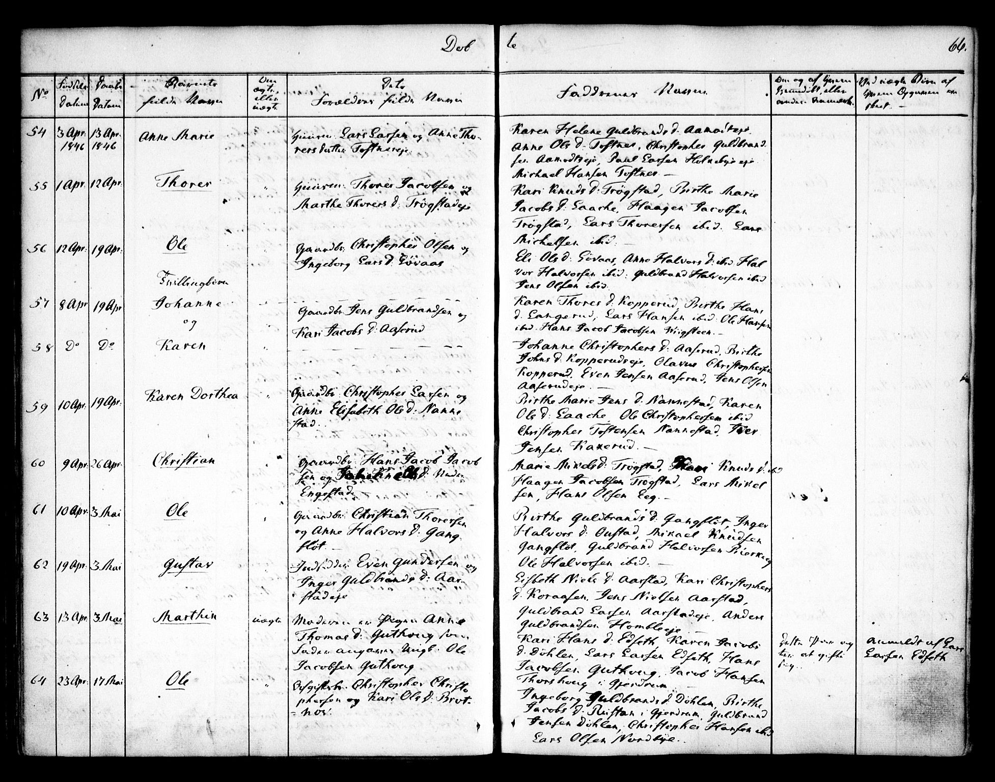 Nannestad prestekontor Kirkebøker, AV/SAO-A-10414a/F/Fa/L0010: Parish register (official) no. I 10, 1840-1850, p. 66