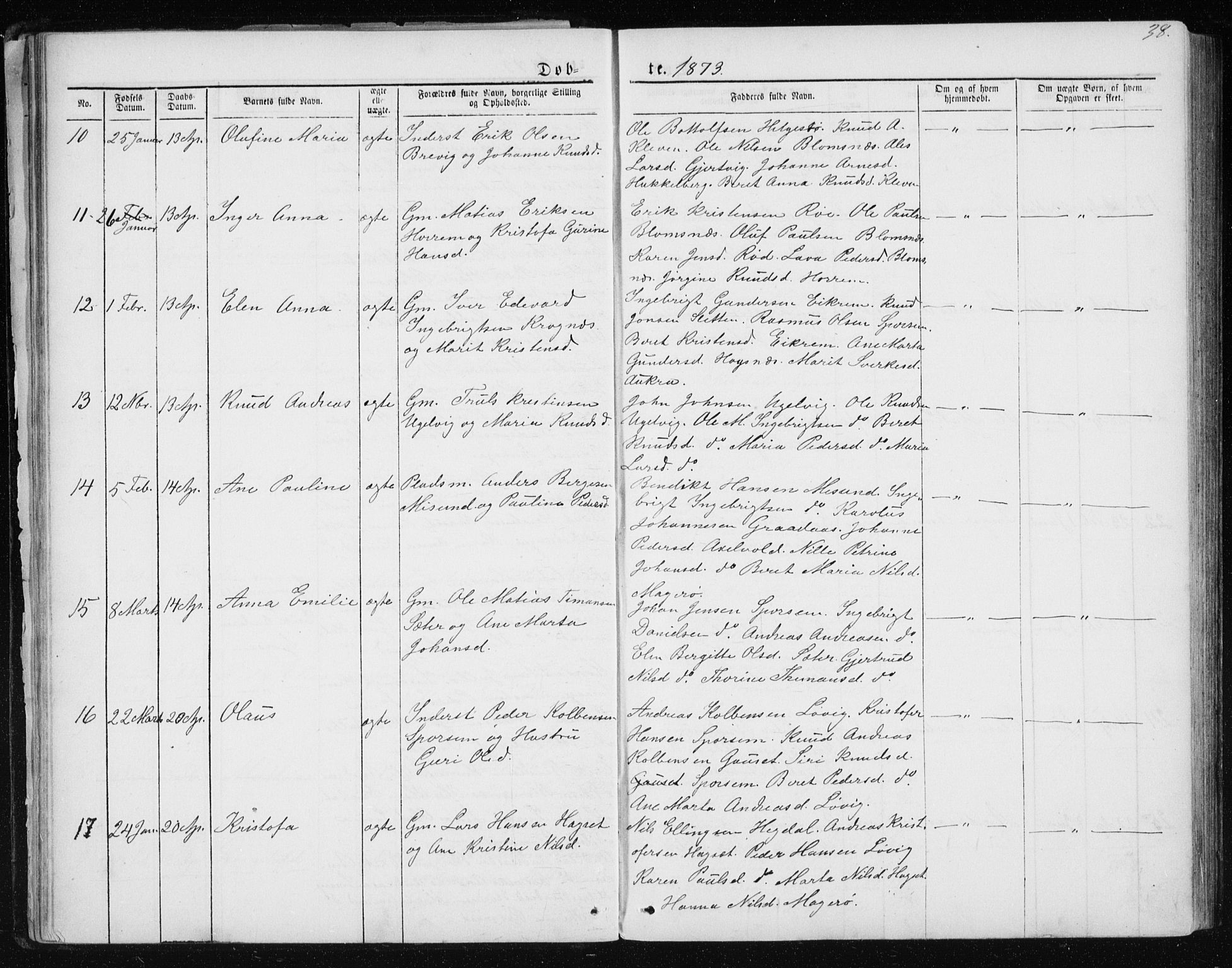 Ministerialprotokoller, klokkerbøker og fødselsregistre - Møre og Romsdal, SAT/A-1454/560/L0724: Parish register (copy) no. 560C01, 1867-1892, p. 38