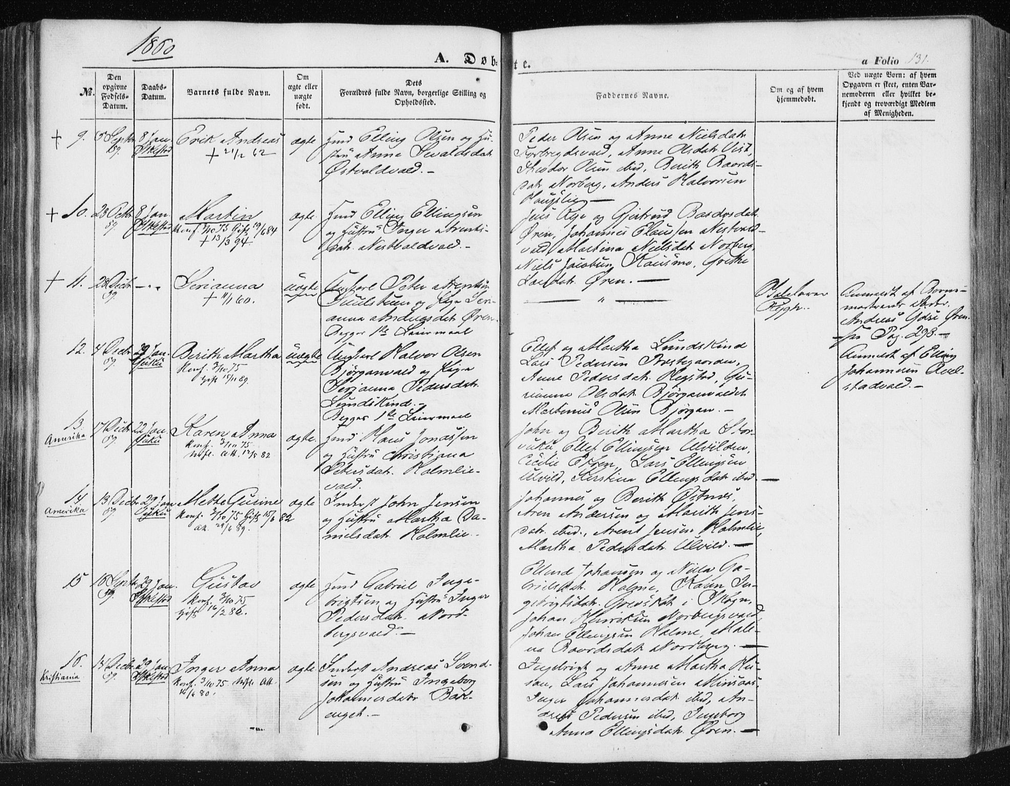 Ministerialprotokoller, klokkerbøker og fødselsregistre - Nord-Trøndelag, SAT/A-1458/723/L0240: Parish register (official) no. 723A09, 1852-1860, p. 131
