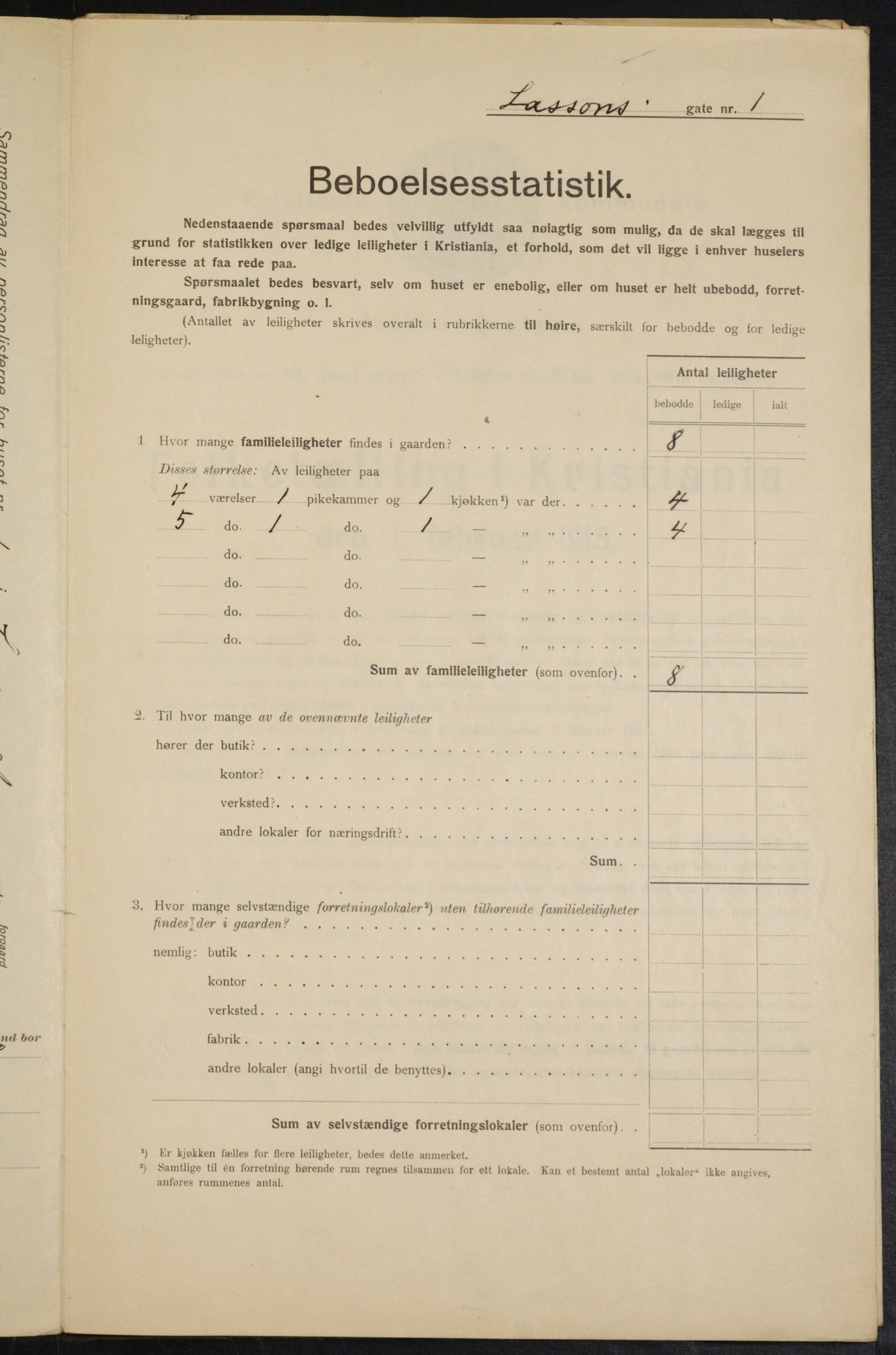 OBA, Municipal Census 1915 for Kristiania, 1915, p. 56696