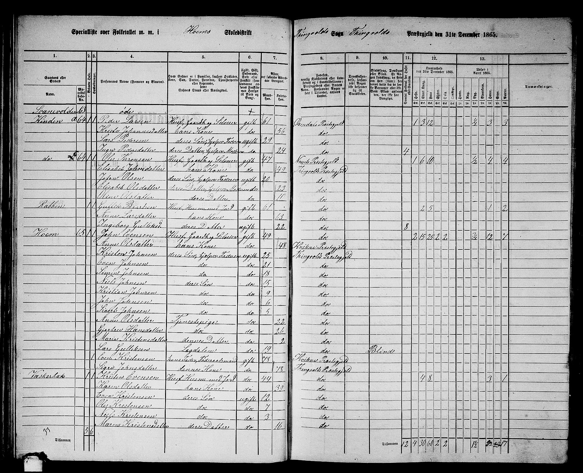 RA, 1865 census for Tingvoll, 1865, p. 51