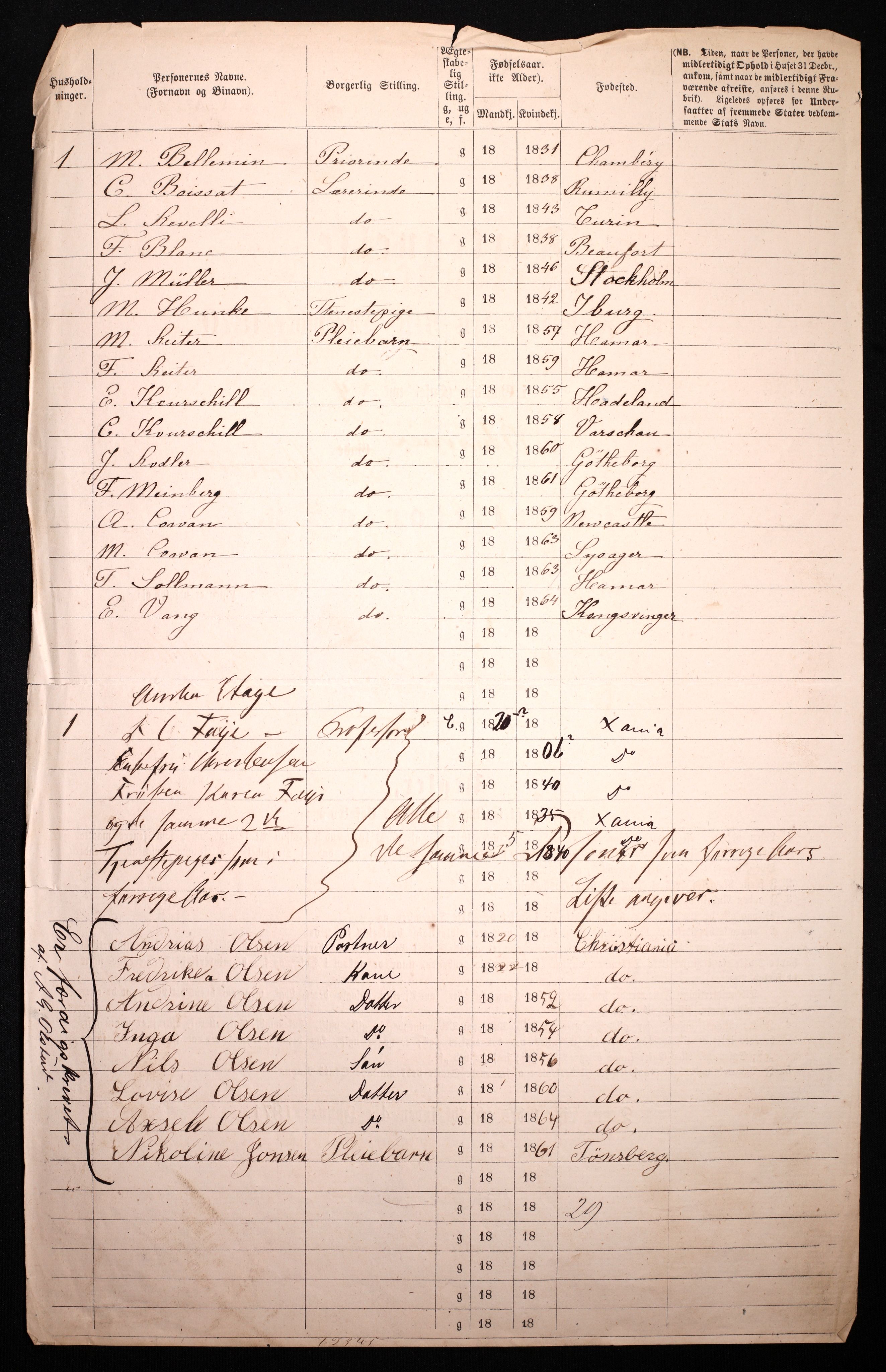 RA, 1870 census for 0301 Kristiania, 1870, p. 223