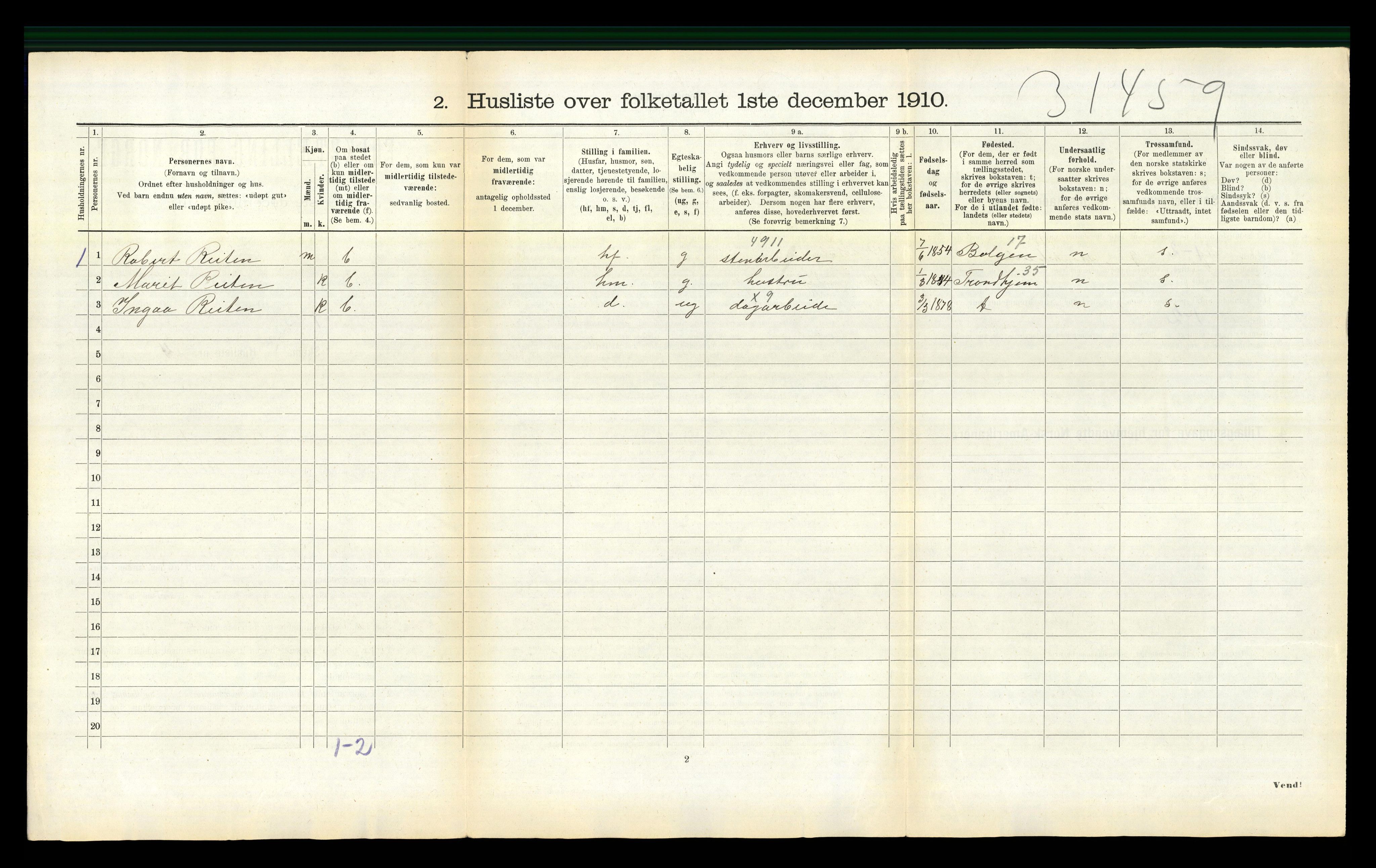 RA, 1910 census for Stangvik, 1910, p. 509