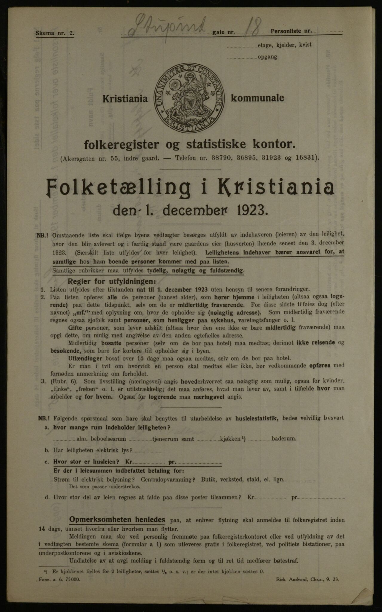 OBA, Municipal Census 1923 for Kristiania, 1923, p. 115763
