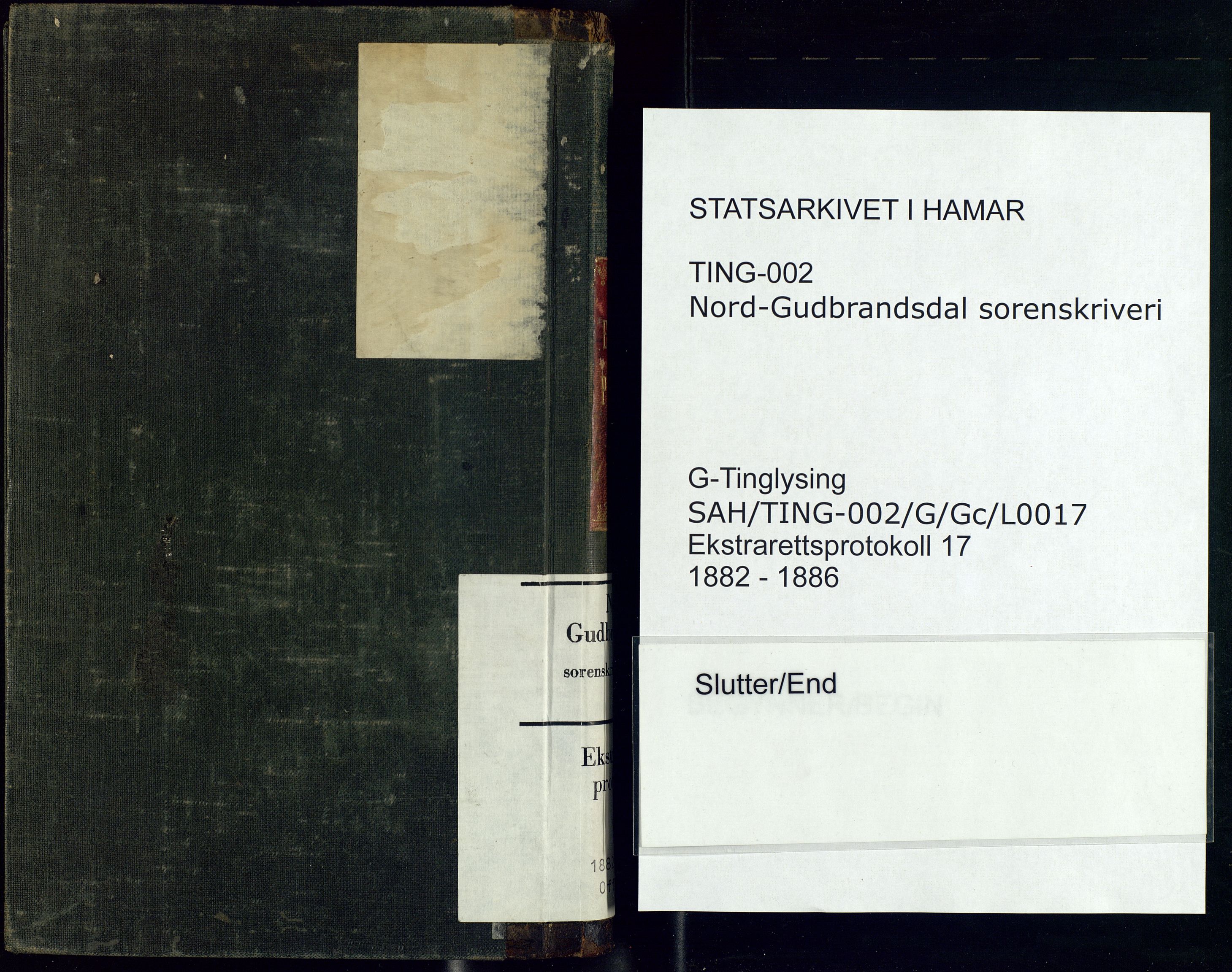 Nord-Gudbrandsdal tingrett, AV/SAH-TING-002/G/Gc/Gca/L0017: Ekstrarettsprotokoll, 1882-1886