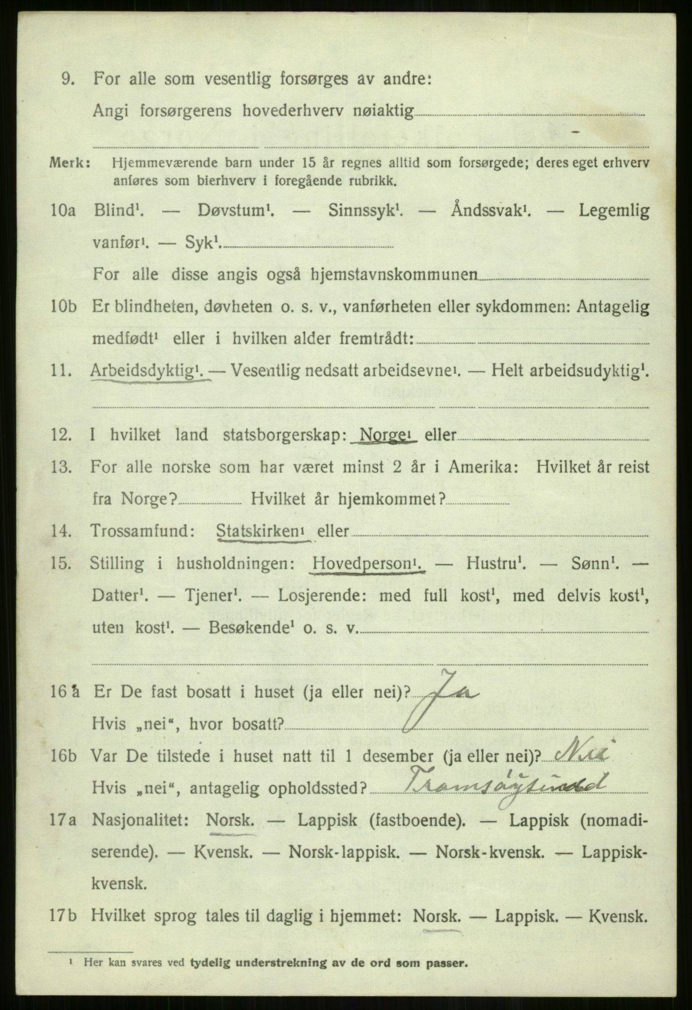 SATØ, 1920 census for Tromsøysund, 1920, p. 10203