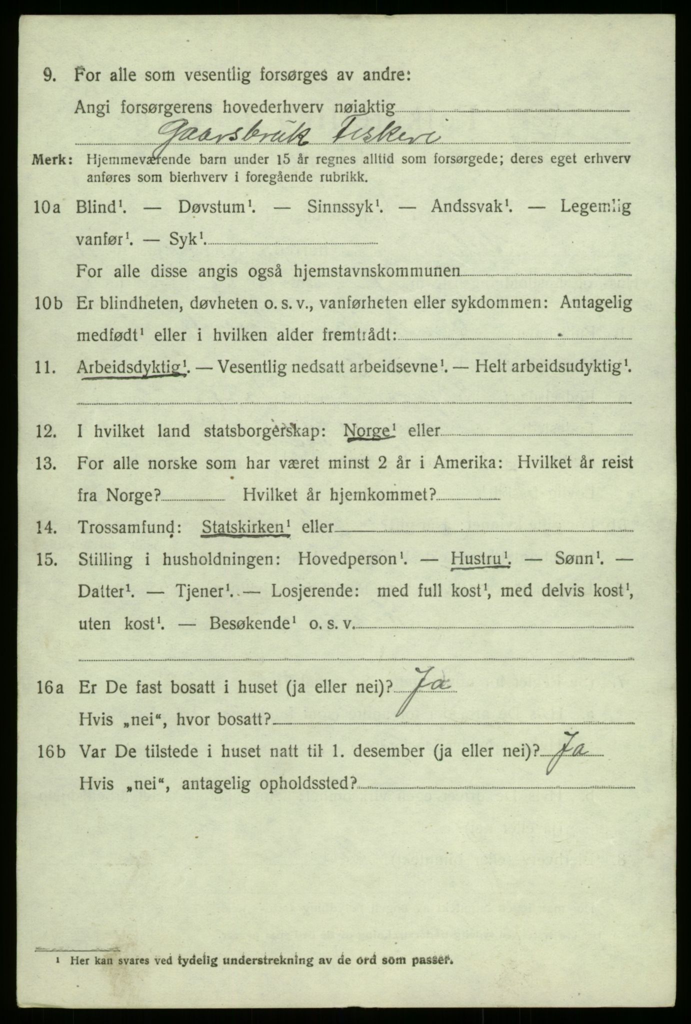 SAB, 1920 census for Solund, 1920, p. 3813