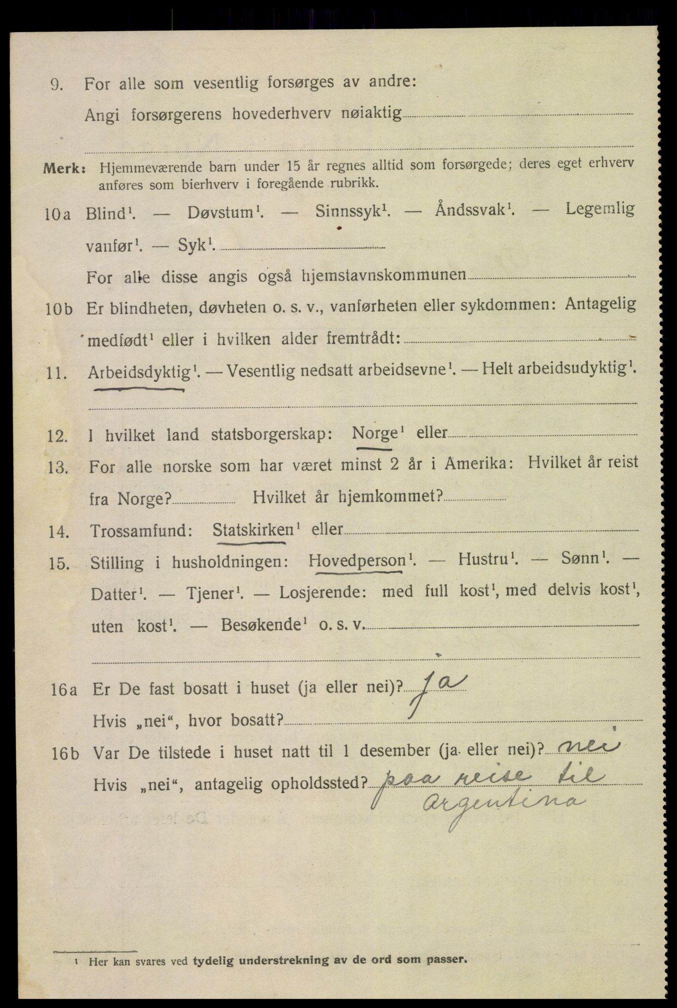 SAK, 1920 census for Tvedestrand, 1920, p. 1706