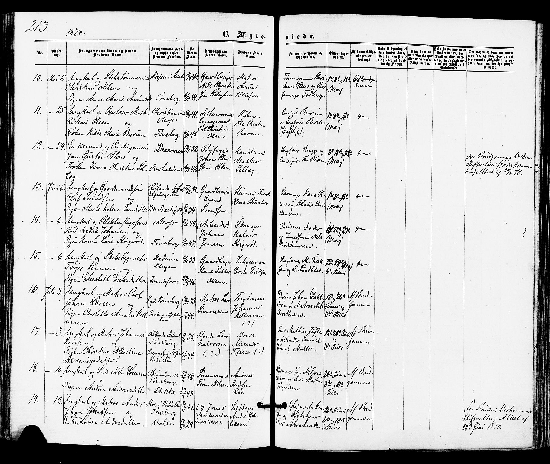 Tønsberg kirkebøker, AV/SAKO-A-330/F/Fa/L0009: Parish register (official) no. I 9, 1865-1873, p. 213
