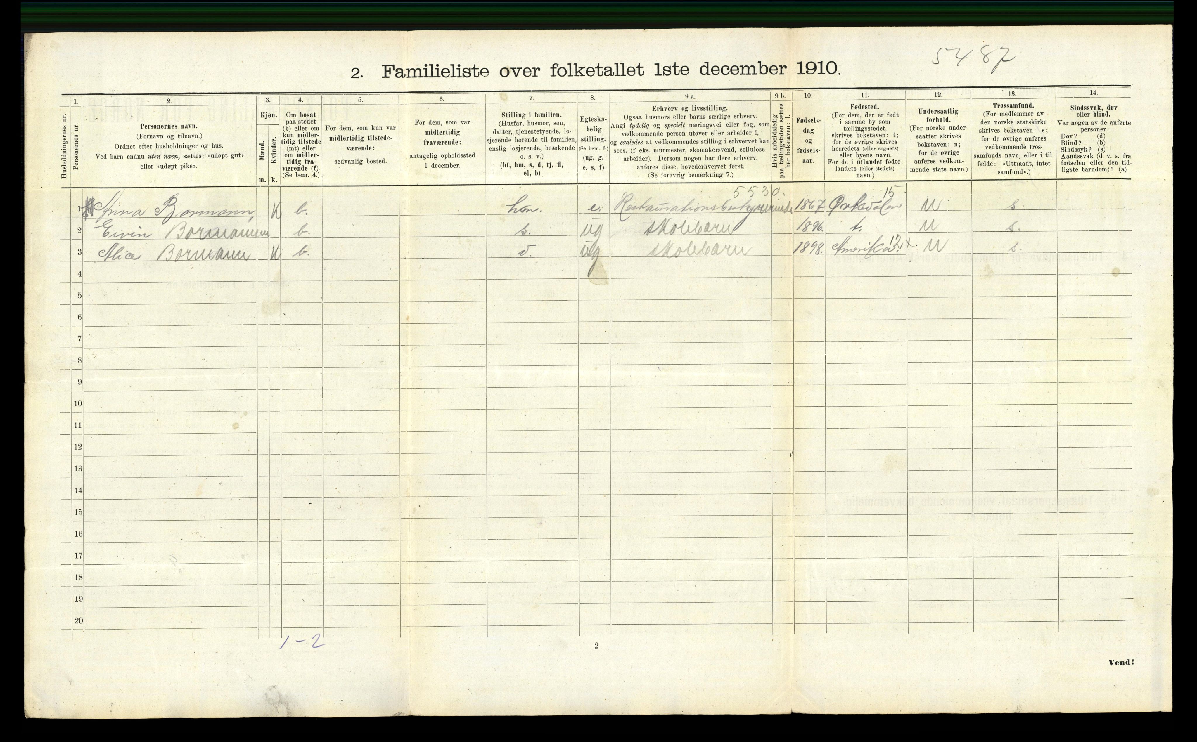 RA, 1910 census for Trondheim, 1910, p. 17230