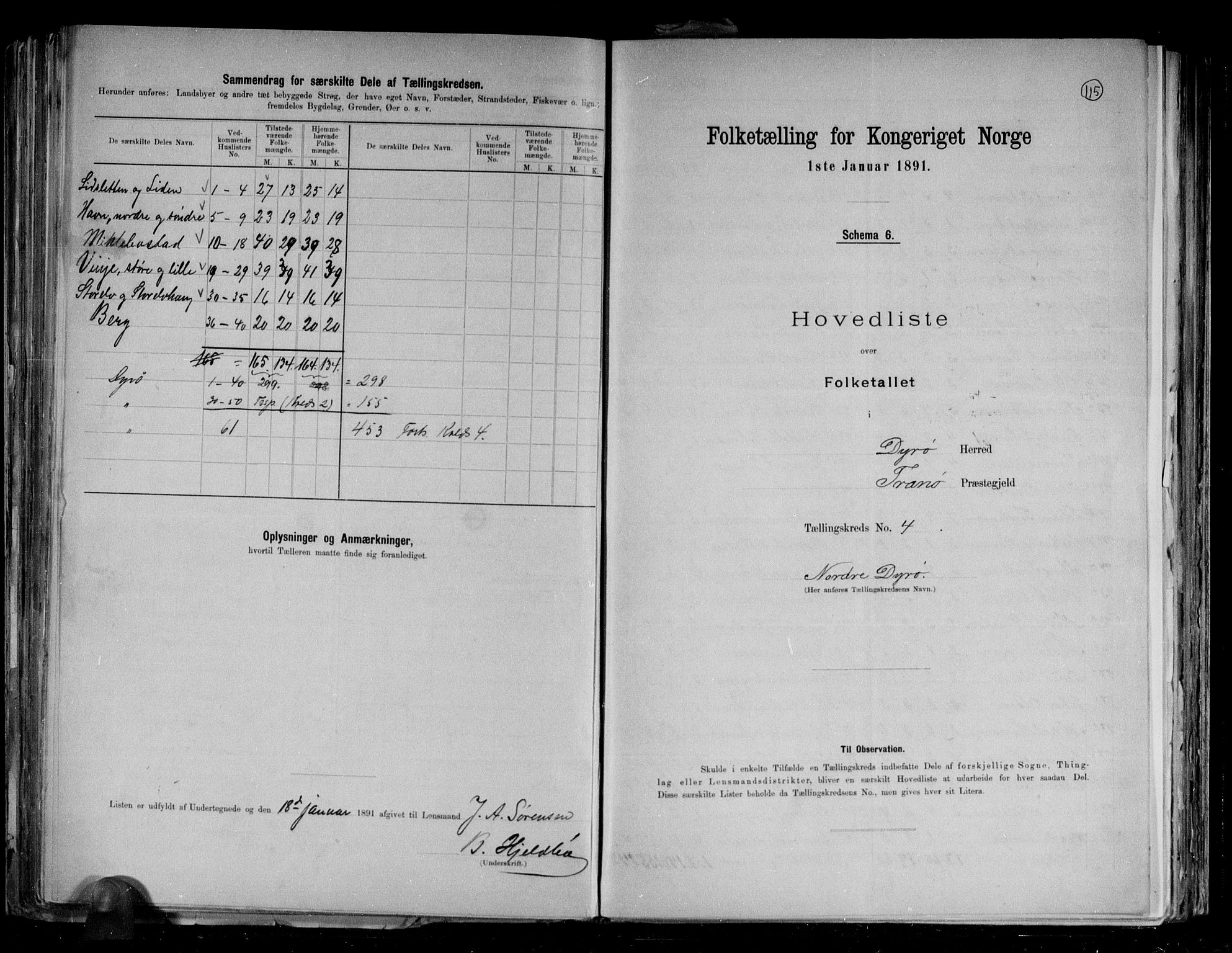 RA, 1891 census for 1926 Dyrøy, 1891, p. 12