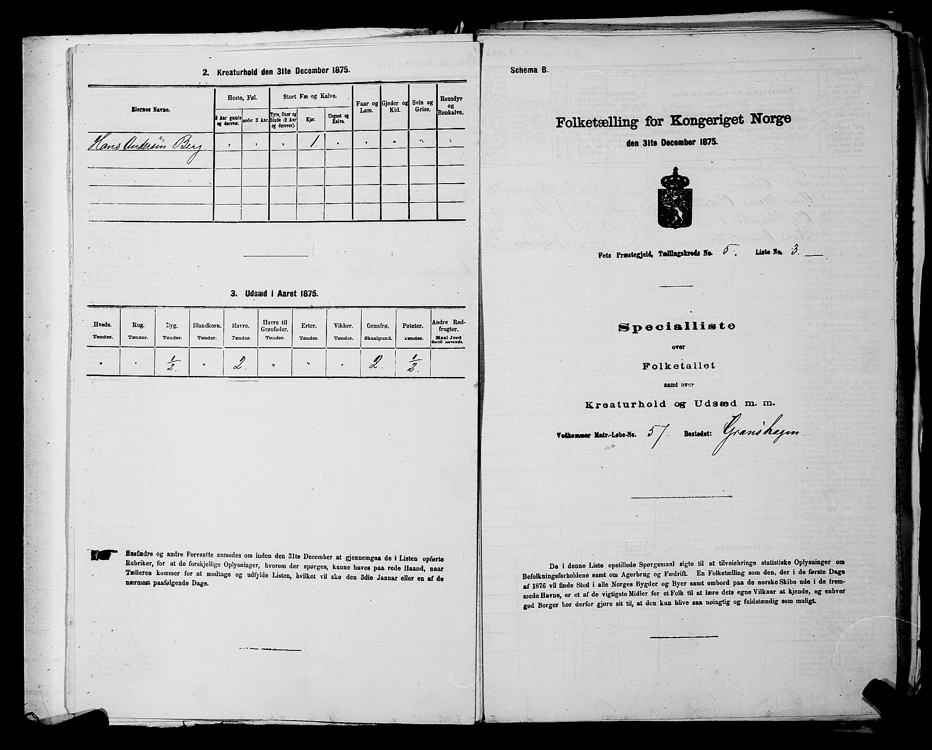 RA, 1875 census for 0227P Fet, 1875, p. 654