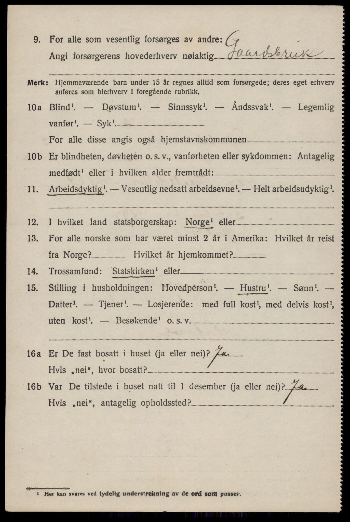 SAKO, 1920 census for Fyresdal, 1920, p. 4266