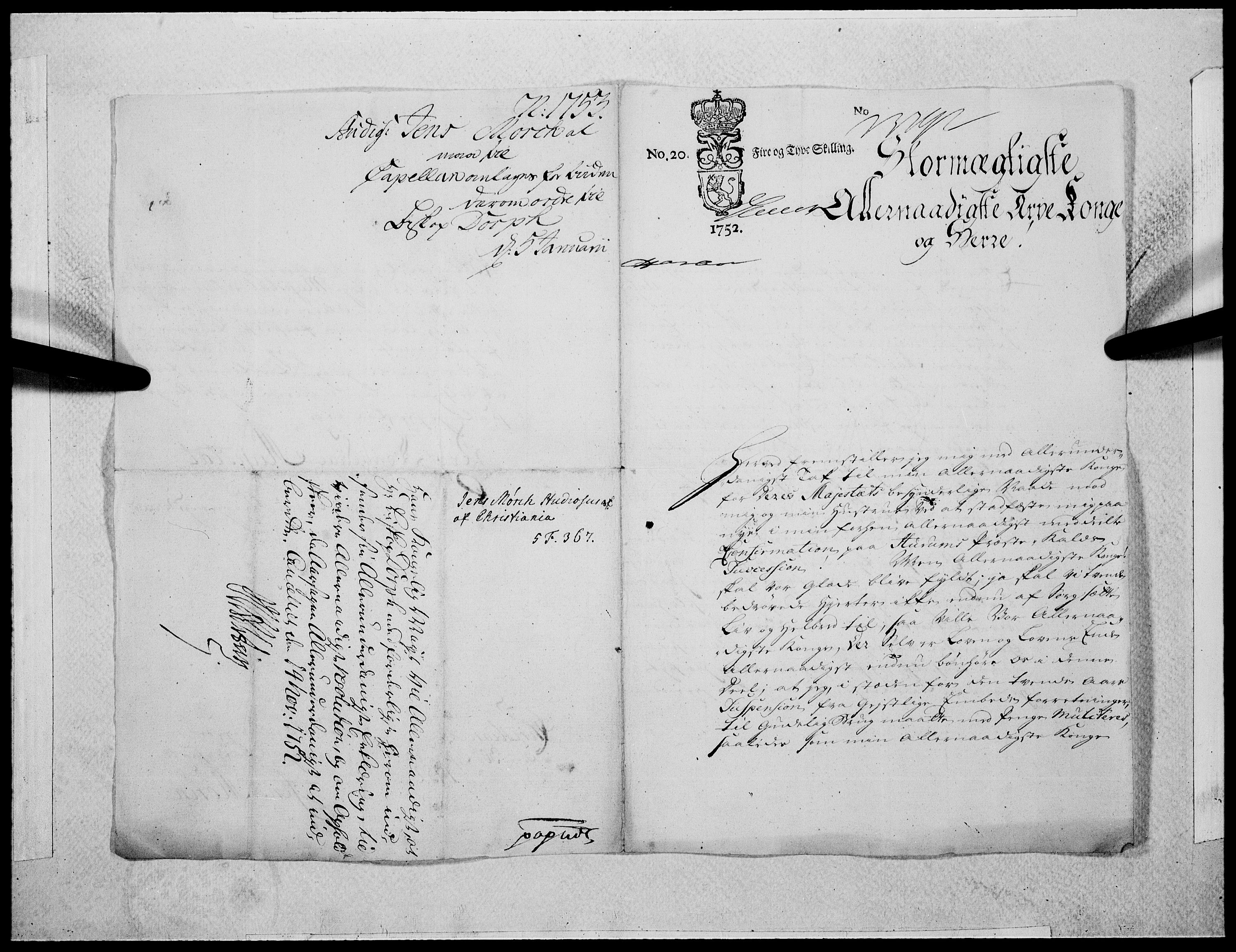 Danske Kanselli 1572-1799, AV/RA-EA-3023/F/Fc/Fcc/Fcca/L0163: Norske innlegg 1572-1799, 1753, p. 2