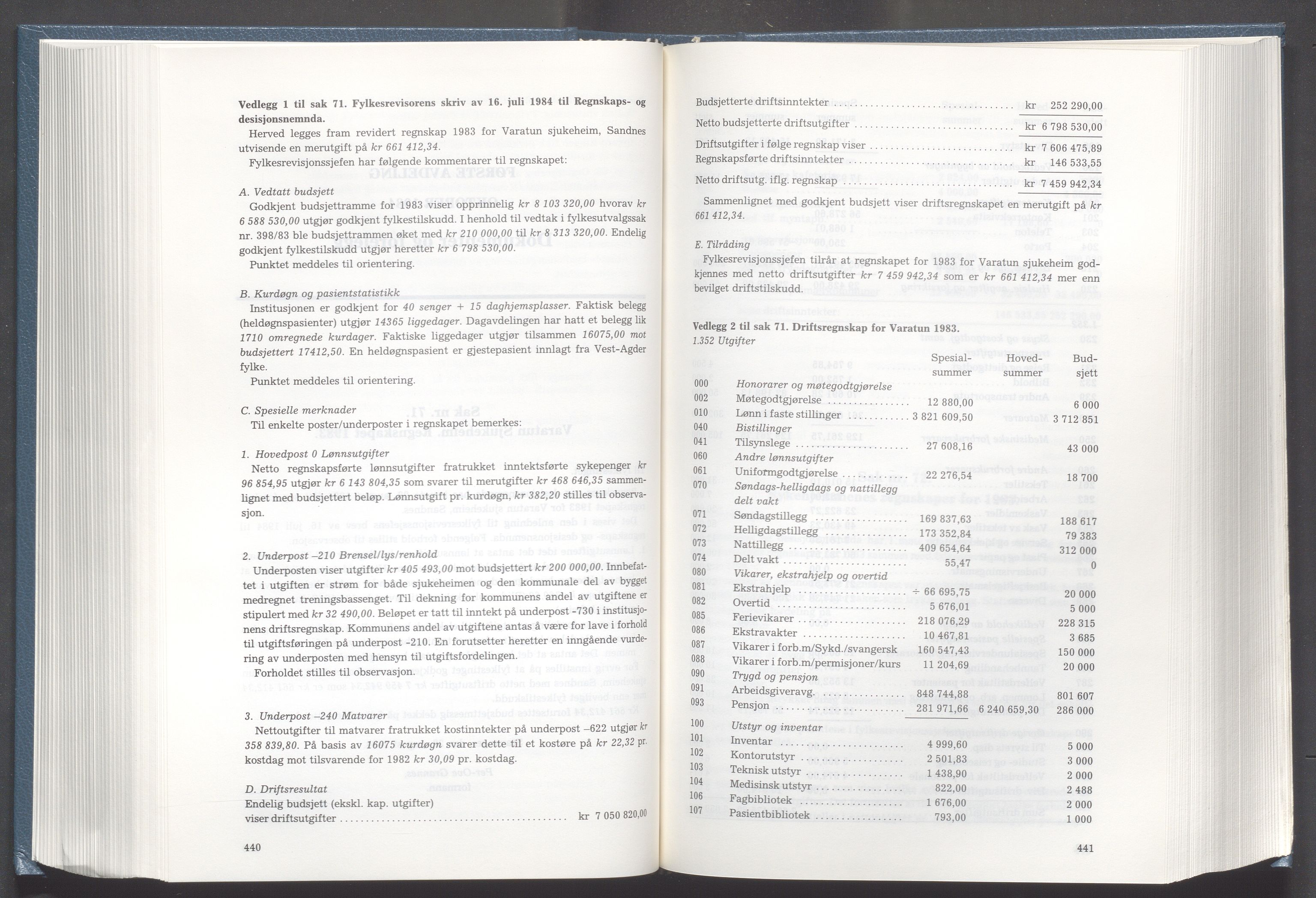 Rogaland fylkeskommune - Fylkesrådmannen , IKAR/A-900/A/Aa/Aaa/L0104: Møtebok , 1984, p. 440-441