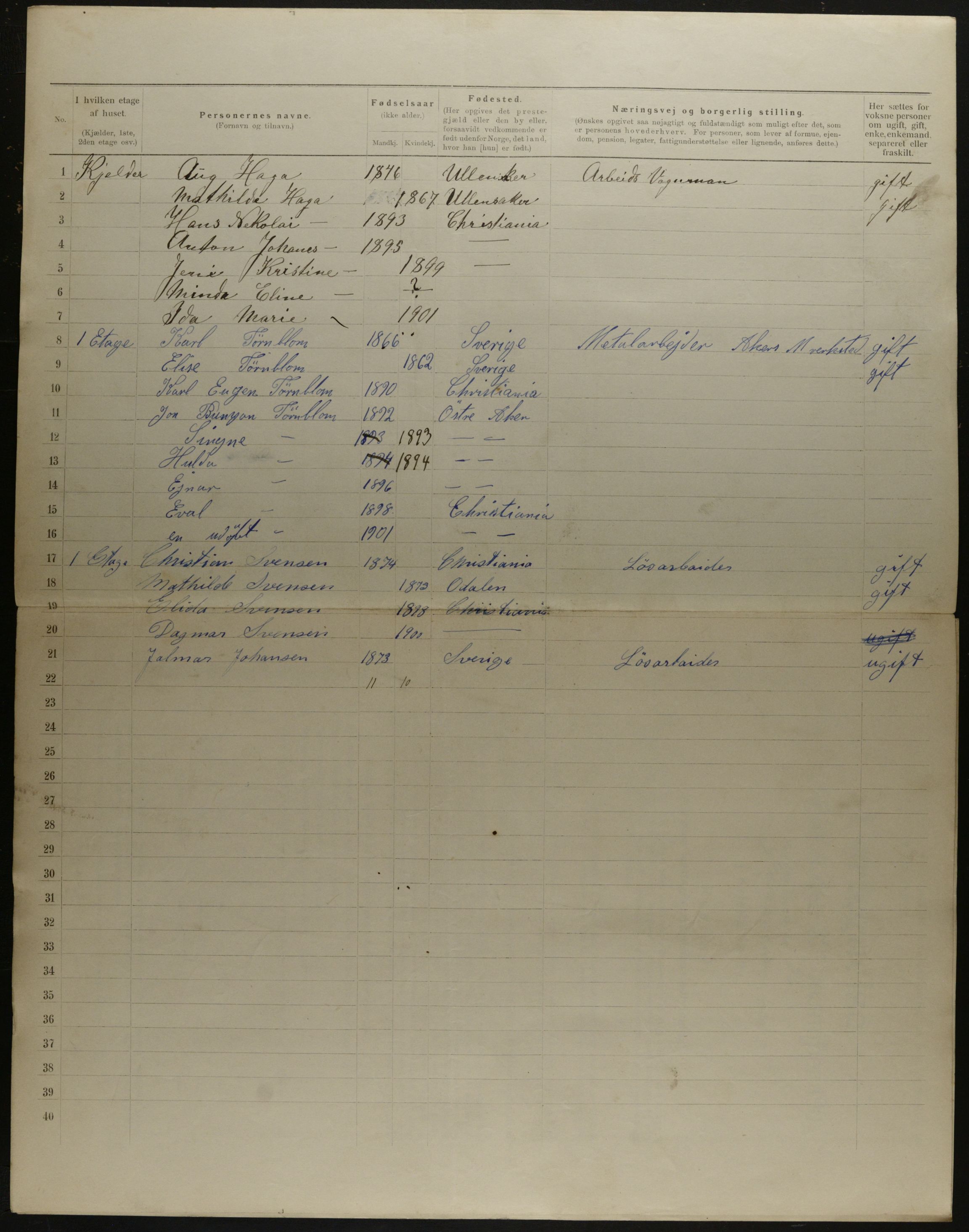 OBA, Municipal Census 1901 for Kristiania, 1901, p. 19675