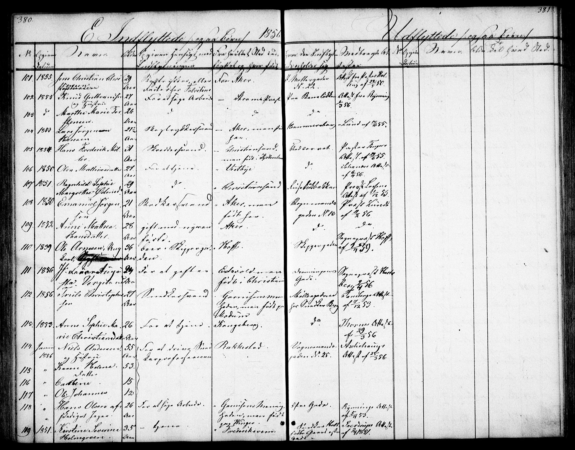 Oslo domkirke Kirkebøker, AV/SAO-A-10752/F/Fa/L0028: Parish register (official) no. 28, 1840-1876, p. 380-381