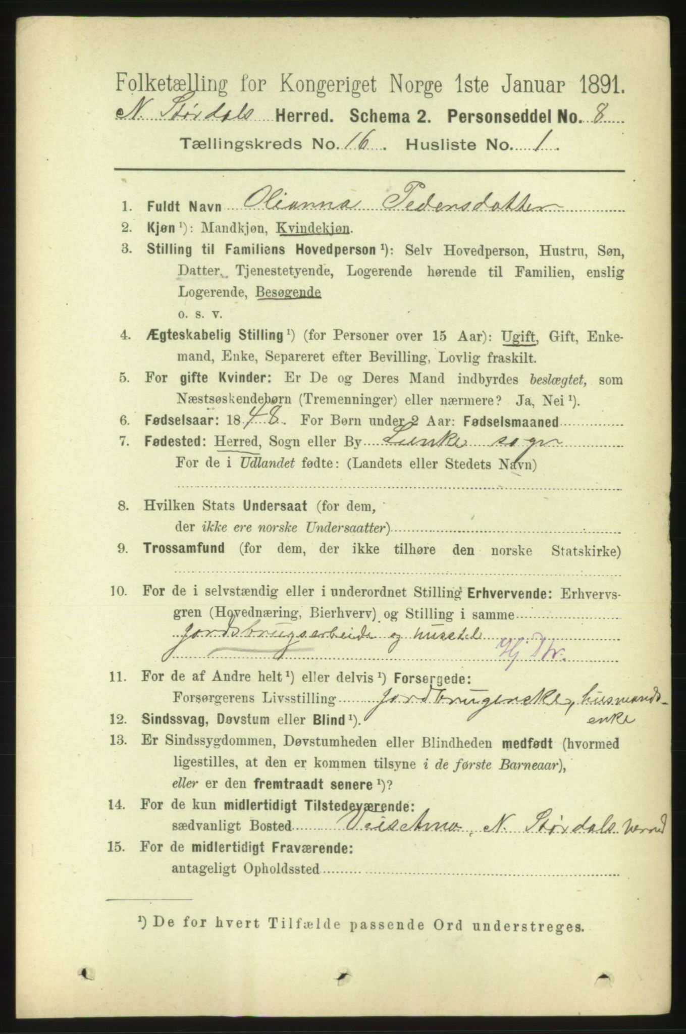 RA, 1891 census for 1714 Nedre Stjørdal, 1891, p. 7540