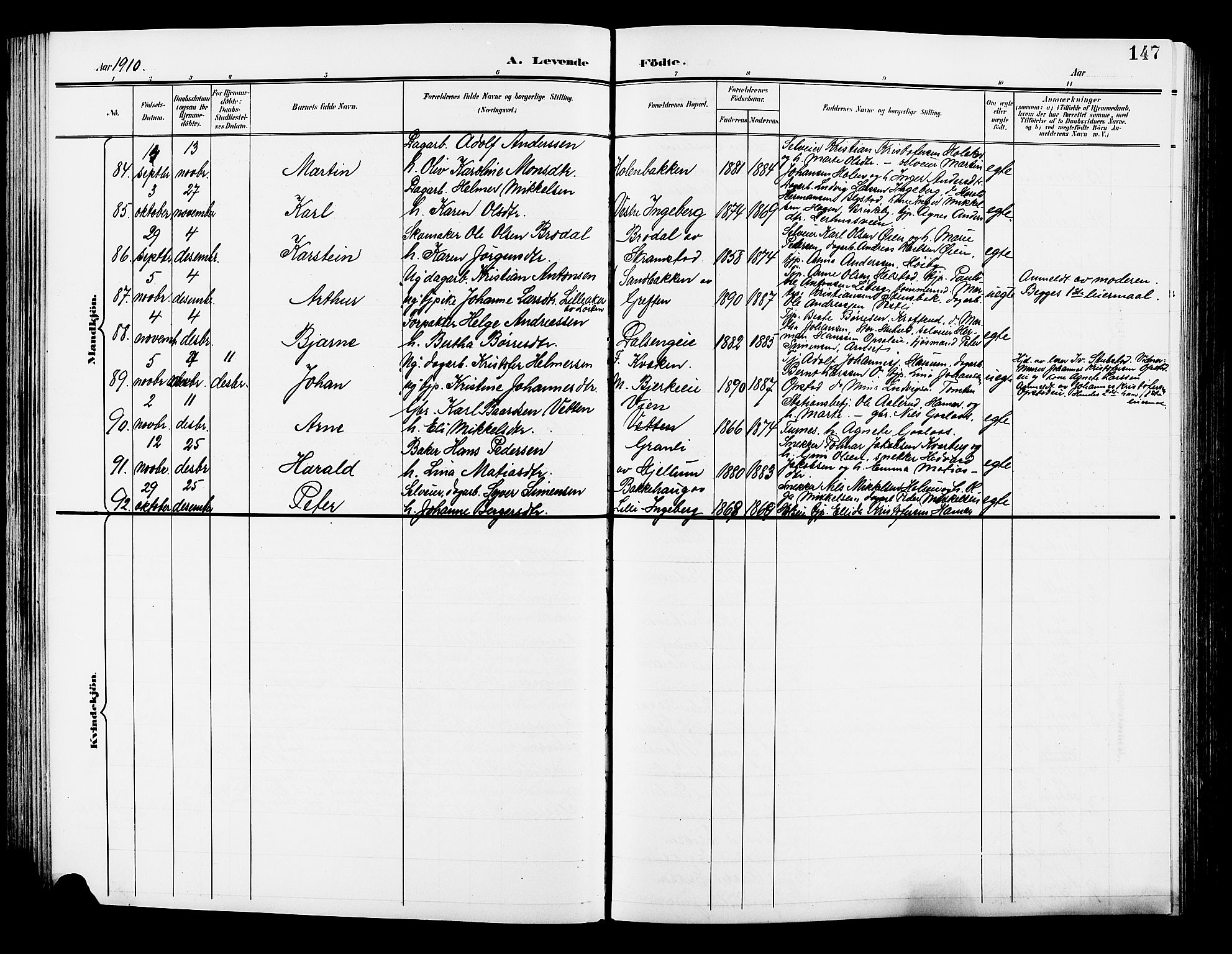 Vang prestekontor, Hedmark, SAH/PREST-008/H/Ha/Hab/L0014: Parish register (copy) no. 14, 1896-1914, p. 147