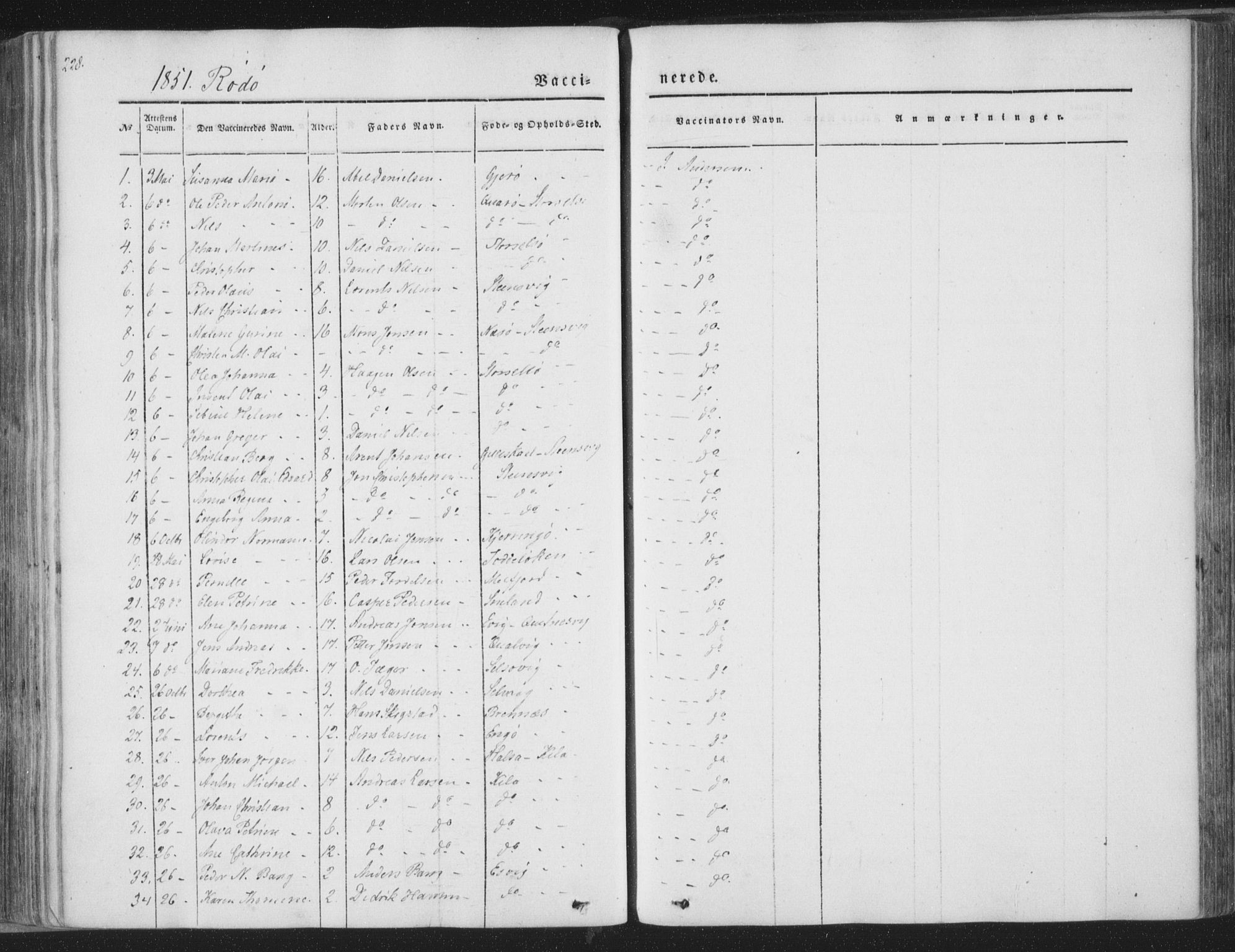 Ministerialprotokoller, klokkerbøker og fødselsregistre - Nordland, SAT/A-1459/841/L0604: Parish register (official) no. 841A09 /1, 1845-1862, p. 228