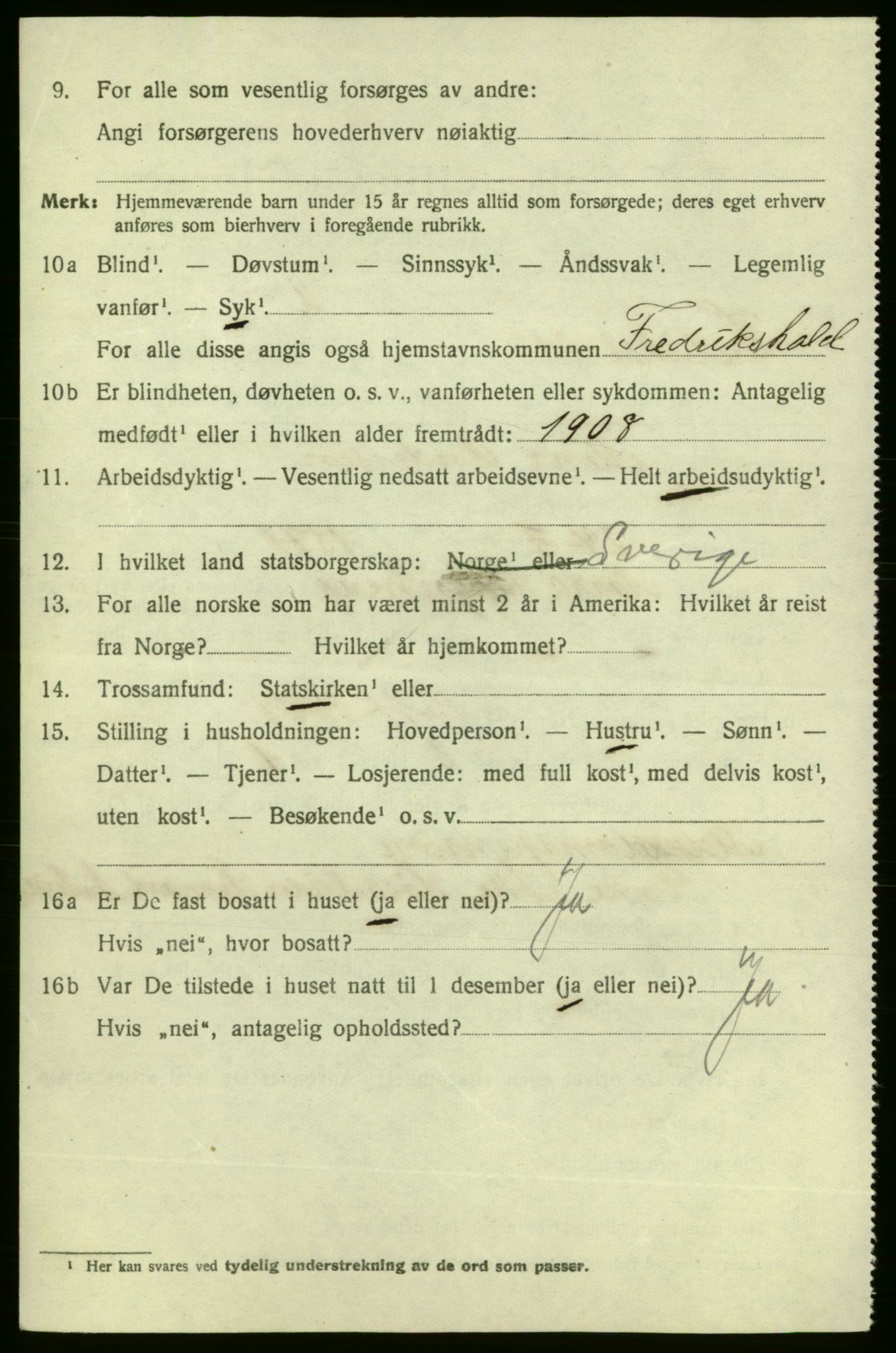 SAO, 1920 census for Fredrikshald, 1920, p. 8956