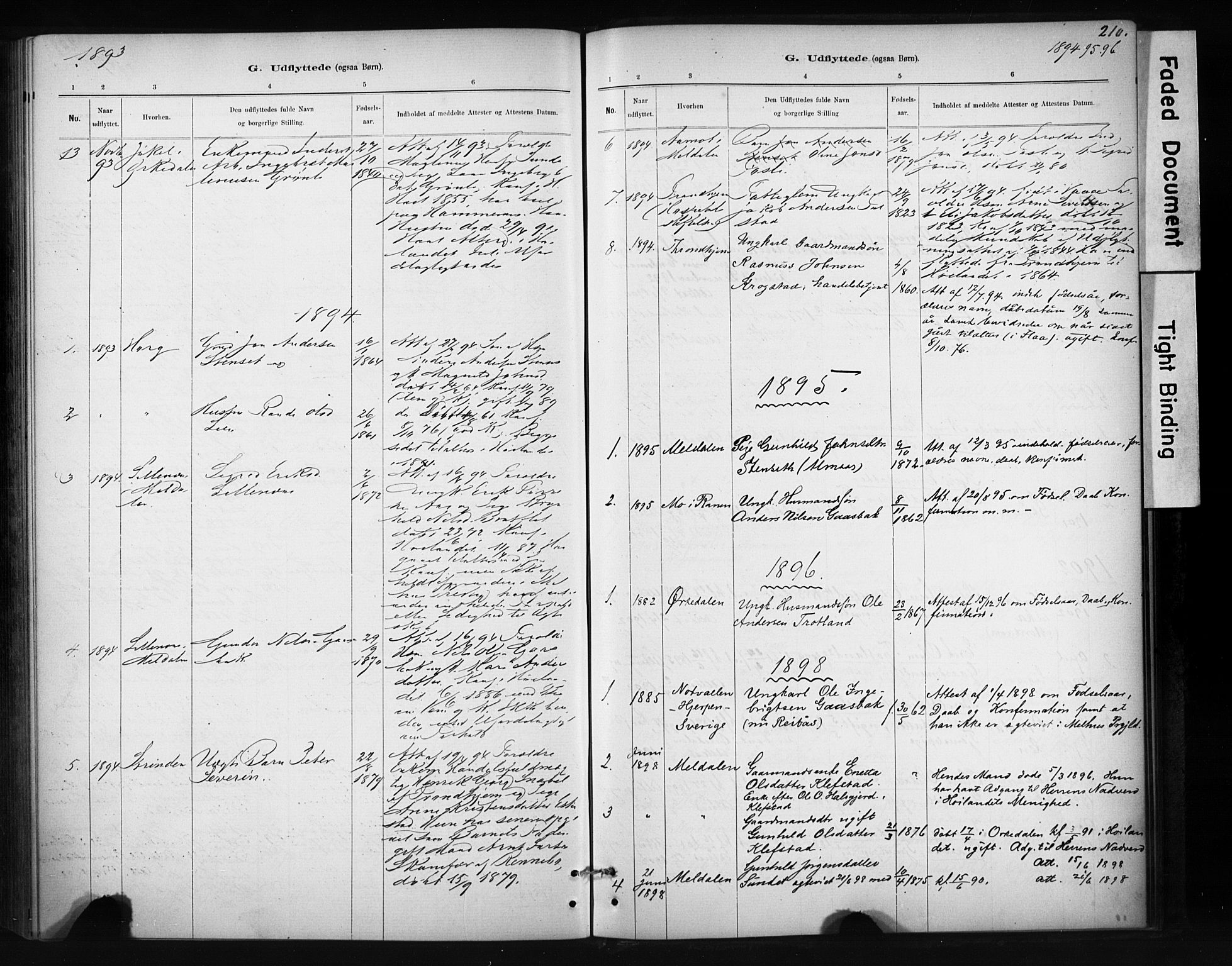 Ministerialprotokoller, klokkerbøker og fødselsregistre - Sør-Trøndelag, SAT/A-1456/694/L1127: Parish register (official) no. 694A01, 1887-1905, p. 210